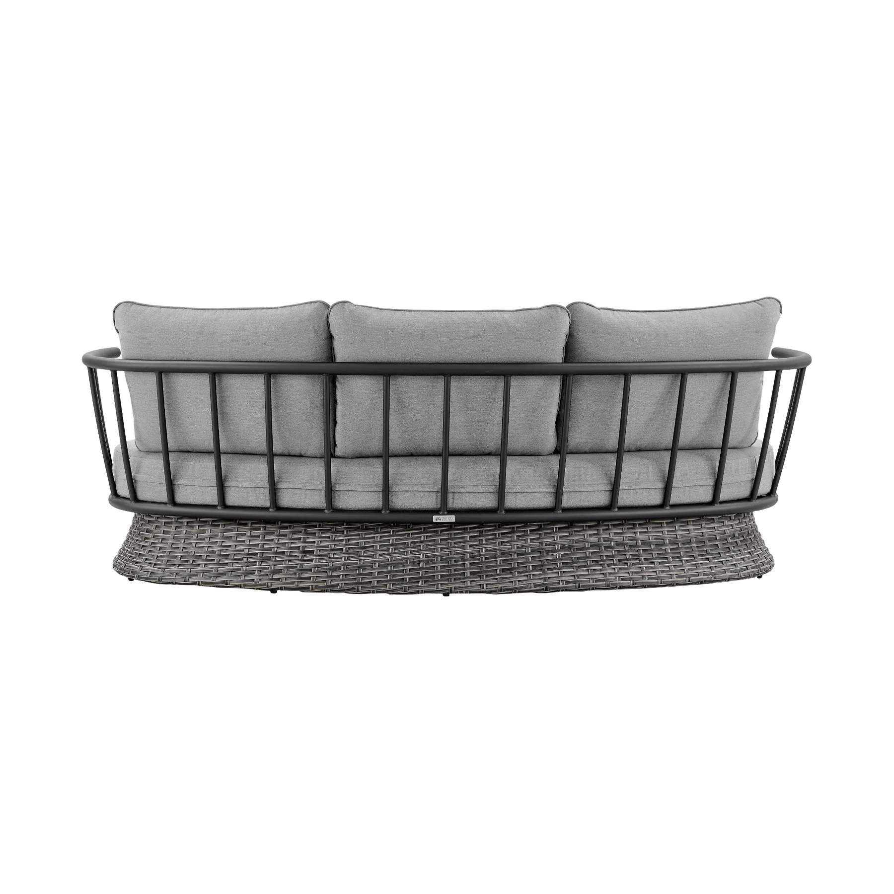 Giotto Wicker and Aluminum Outdoor Sofa in Black and Dark Gray - Image 4
