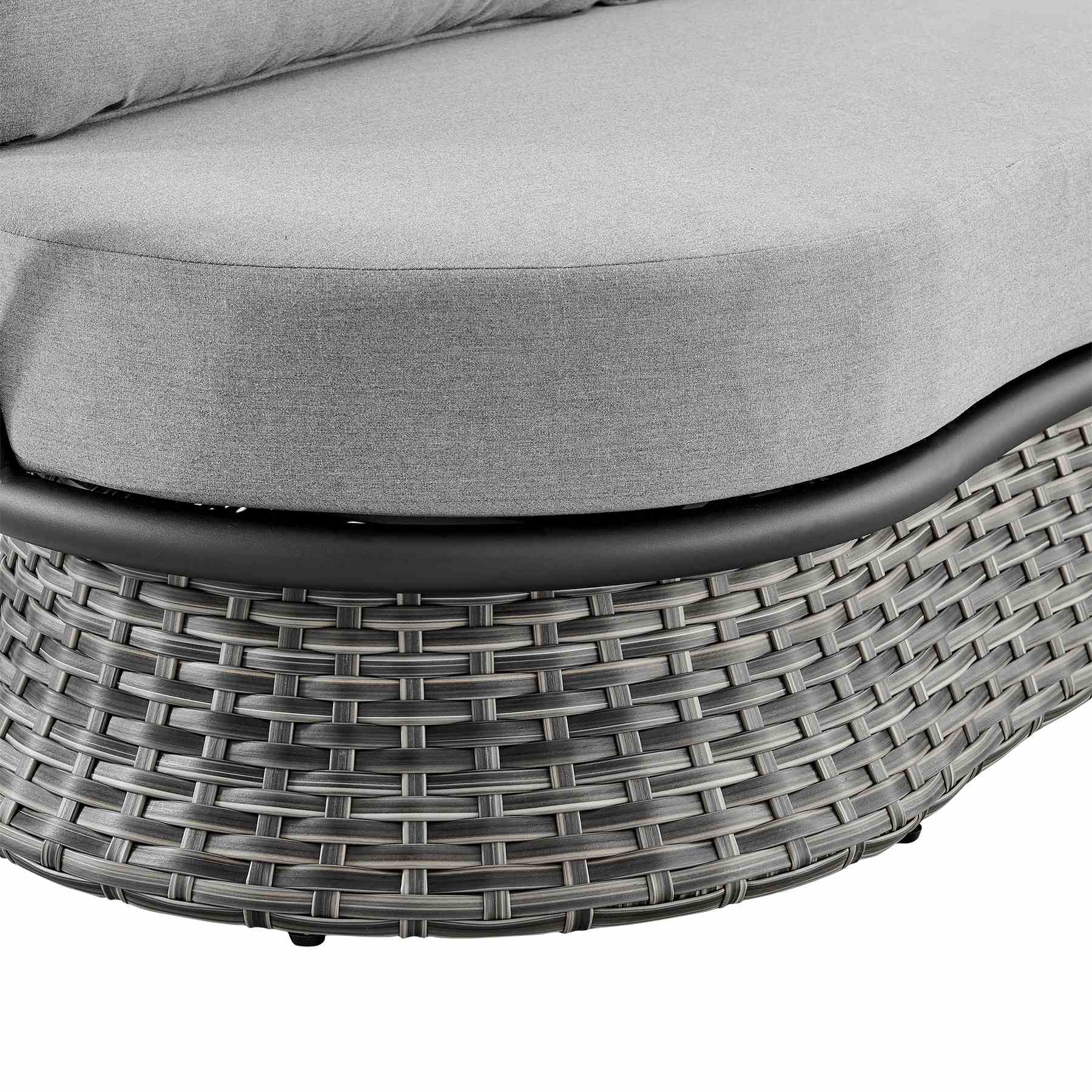 Giotto Wicker and Aluminum Outdoor Sofa in Black and Dark Gray - Image 5