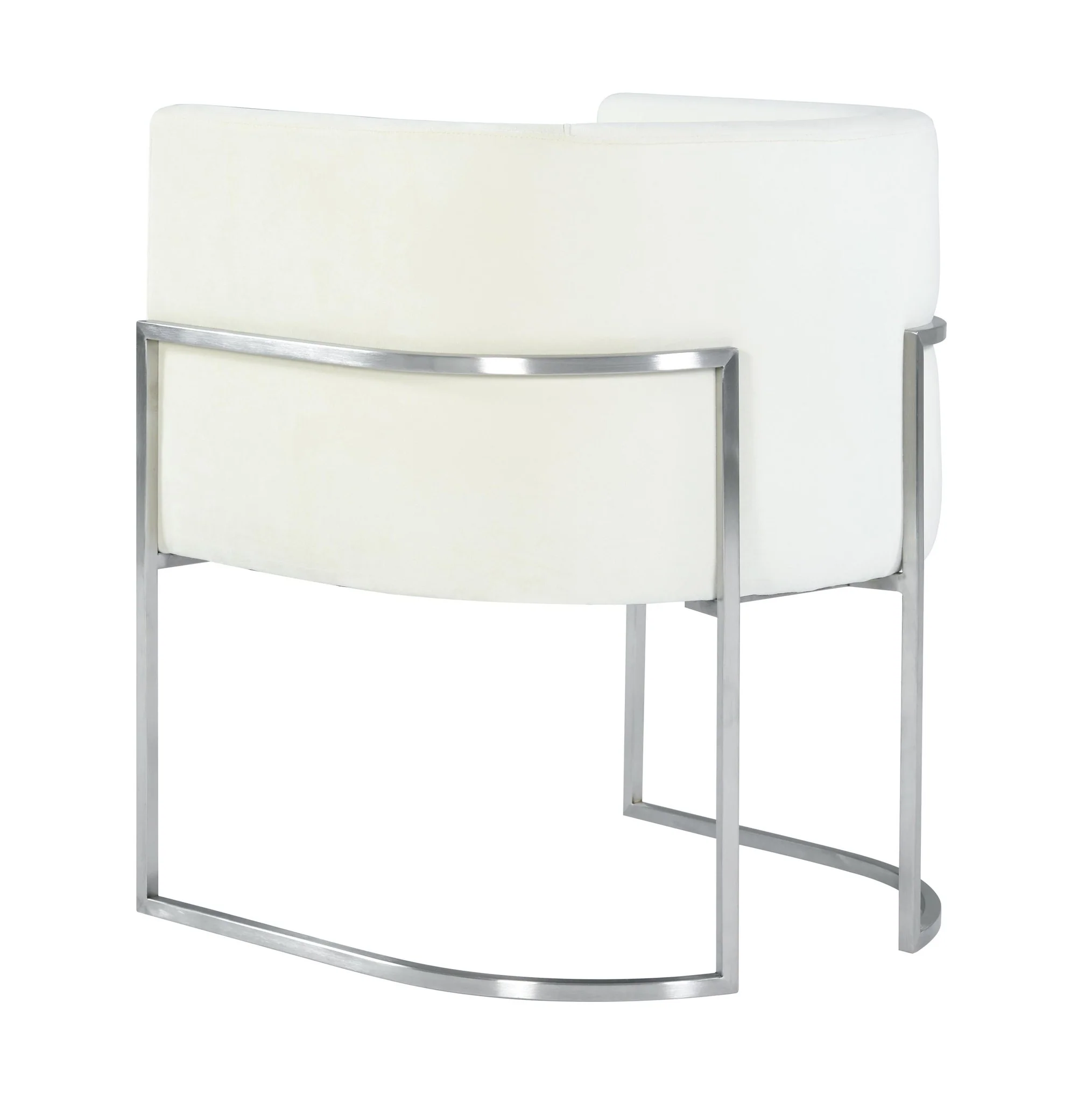 Giselle Cream Velvet Dining Chair Silver Leg - Image 4