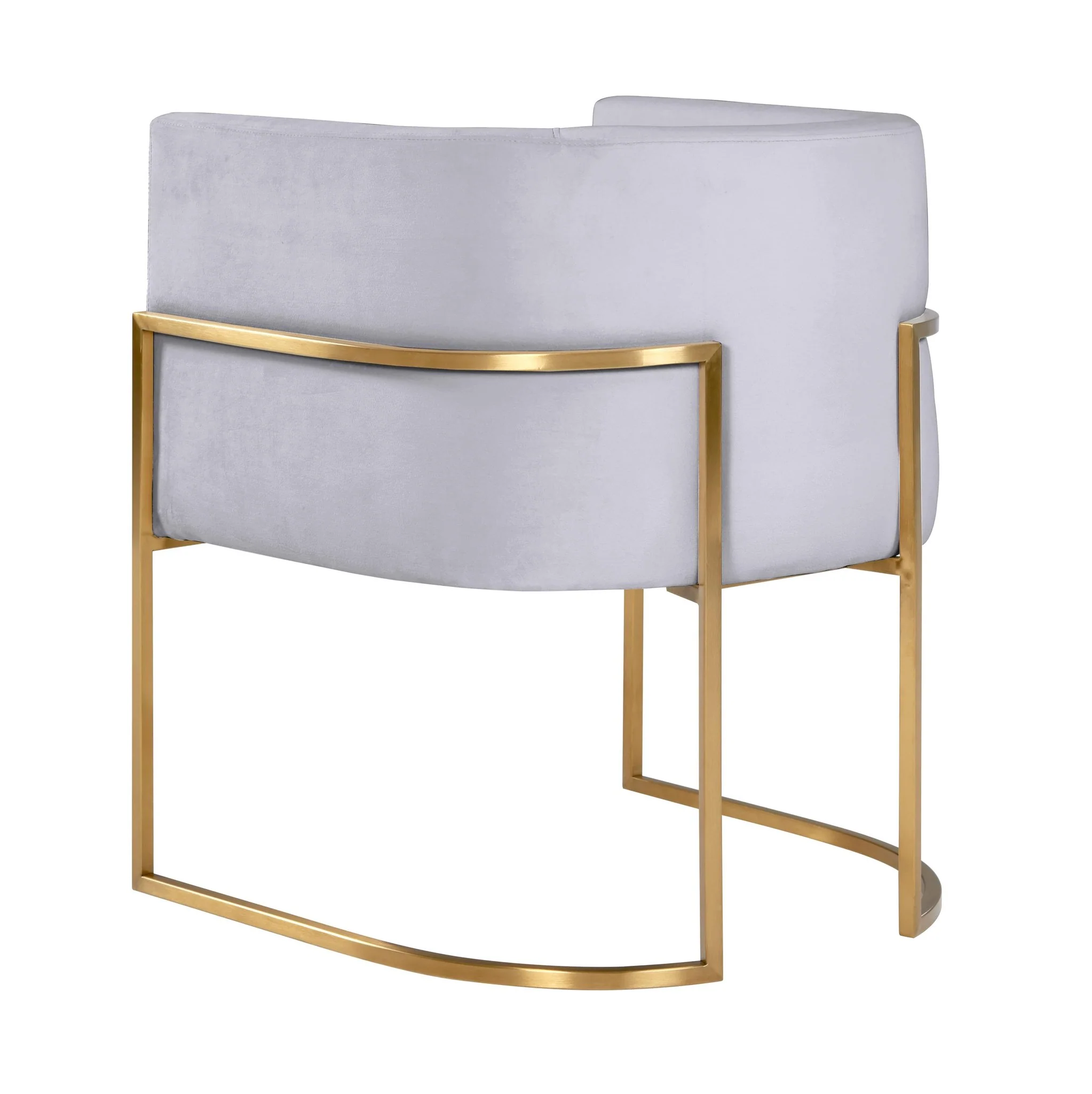 Giselle Grey Velvet Dining Chair with Gold Leg - Image 4