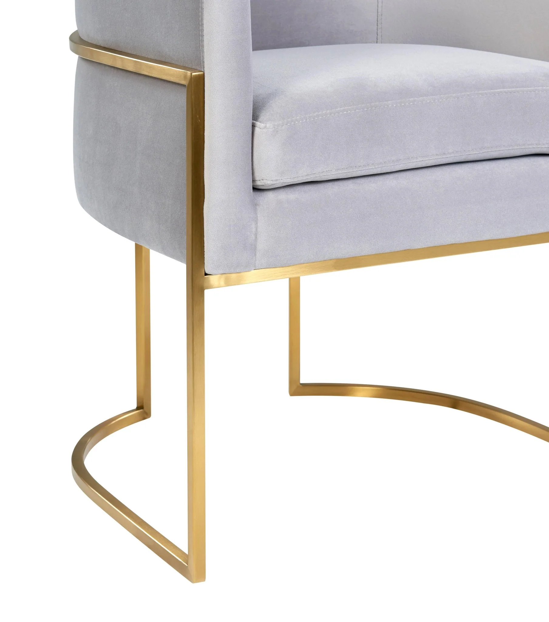 Giselle Grey Velvet Dining Chair with Gold Leg - Image 5
