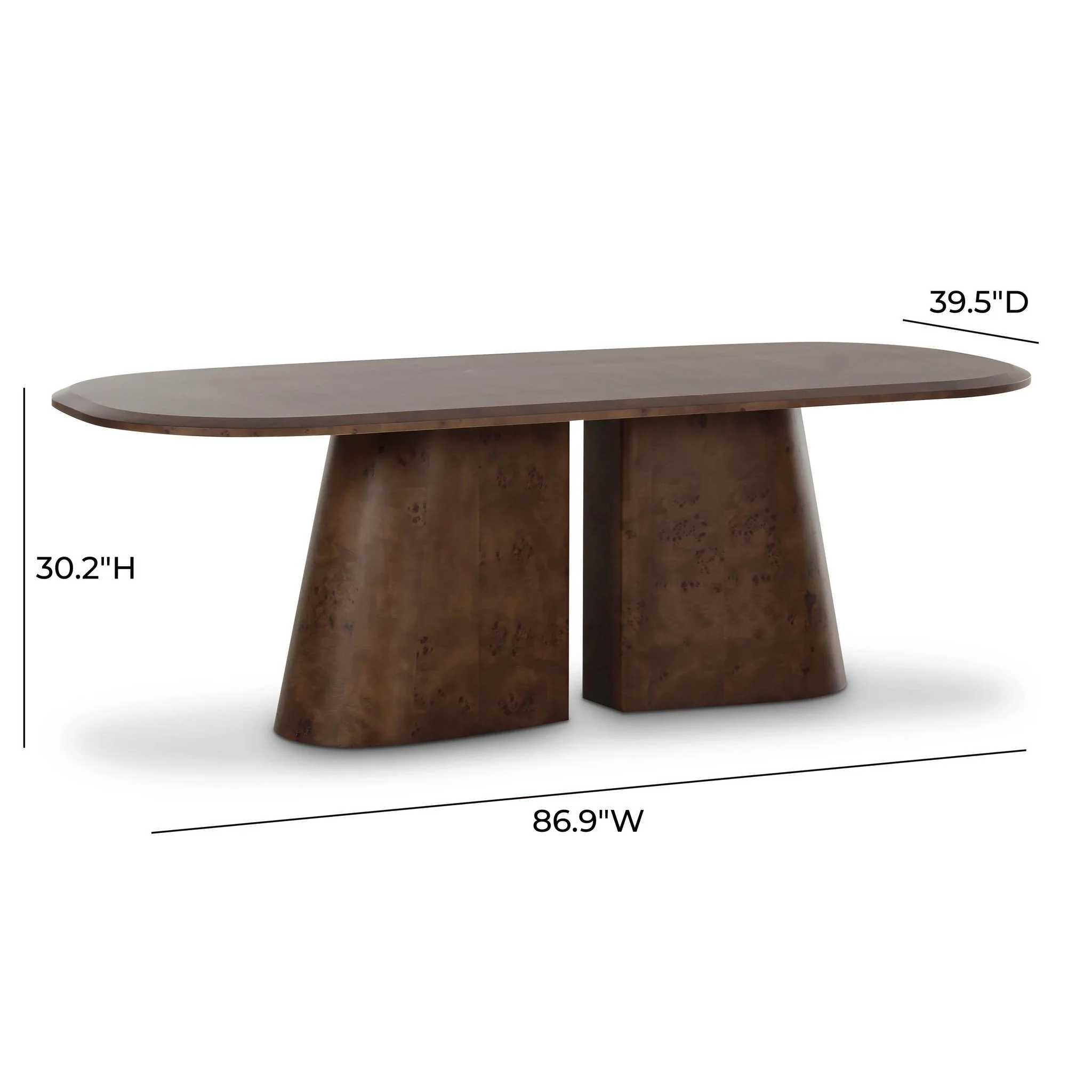 Gladyss Brown Burl Oval 87 inch Dining Table - Image 7