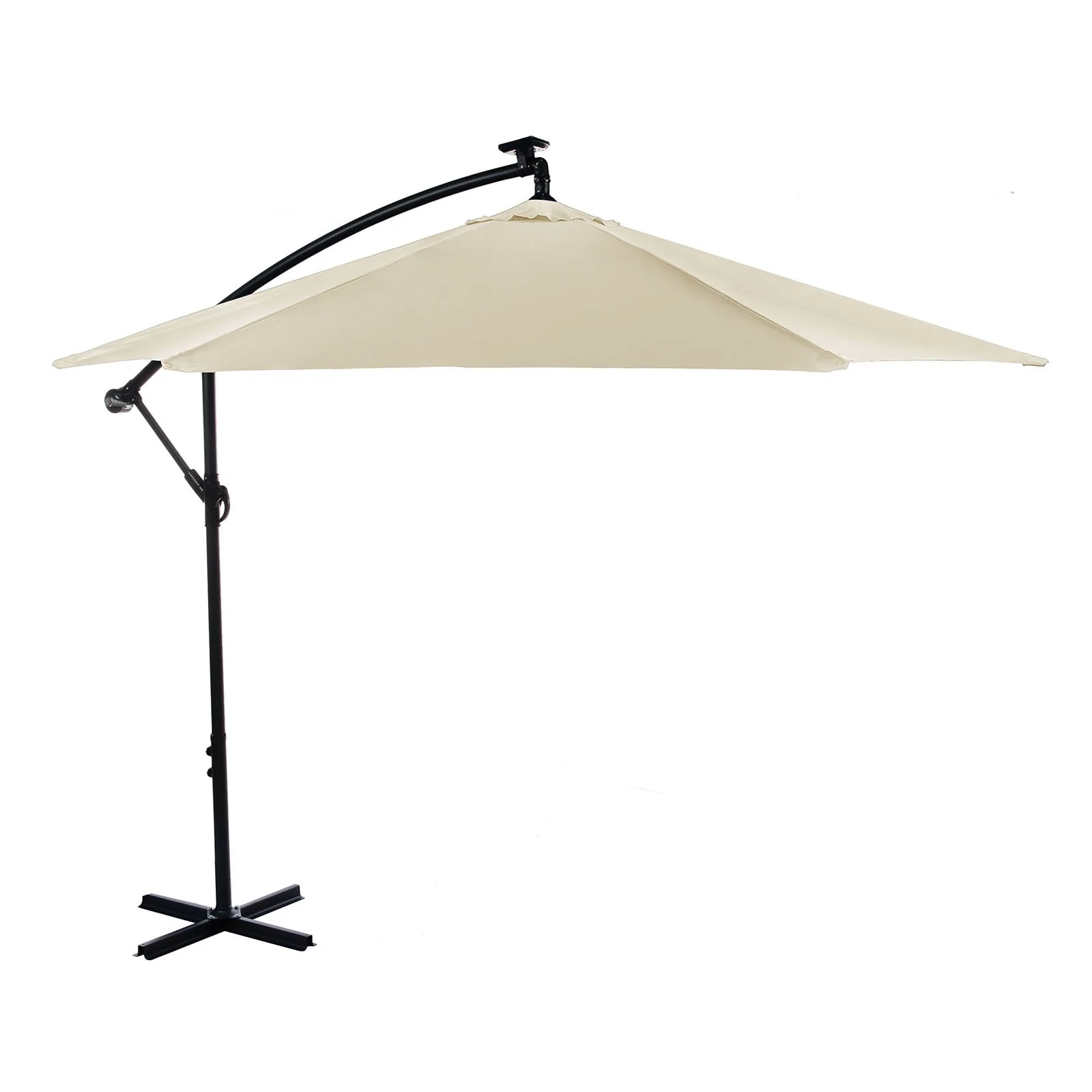 Glam Cantilever Umbrella W/Led+Base, Canvas Stone - Image 3