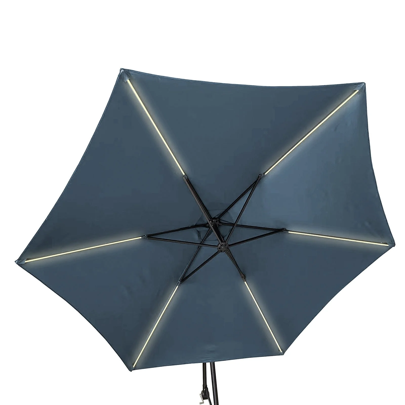 Glam Cantilever Umbrella W/Led+Base, Dark Sapphire - Image 2