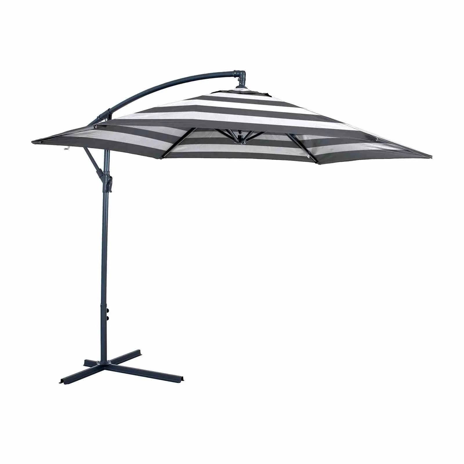 Glam Cantilever Umbrella w/ LED, Black/White