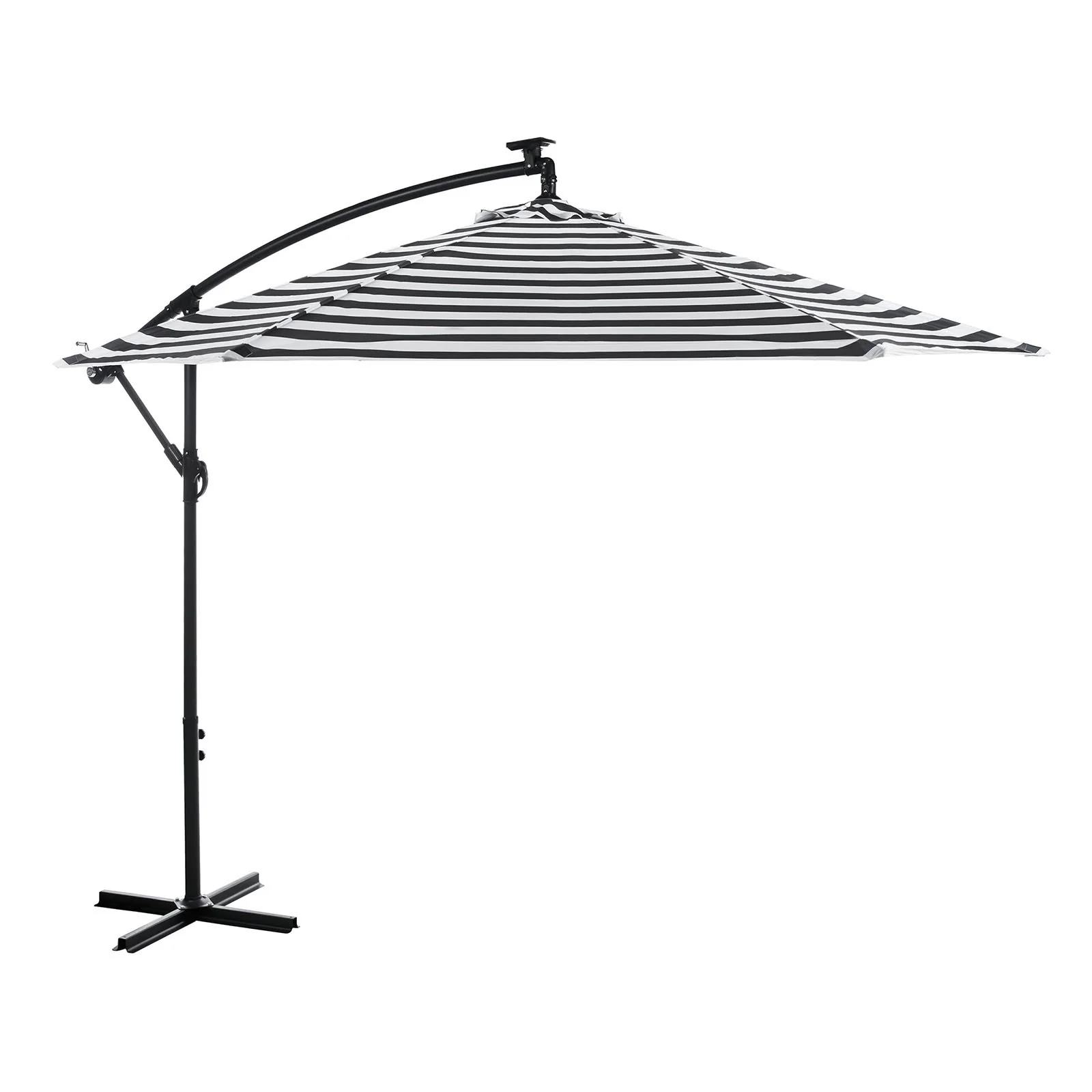 Glam Cantilever Umbrella w/ LED, Black/White - Image 2