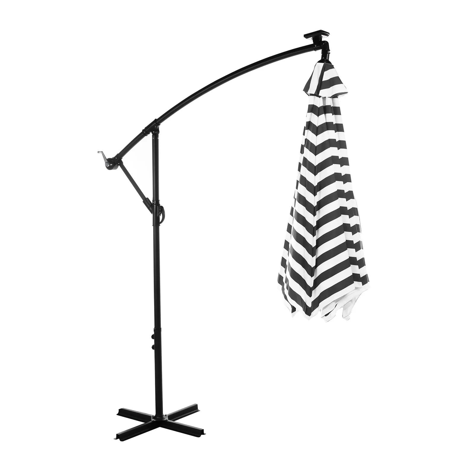 Glam Cantilever Umbrella w/ LED, Black/White - Image 3