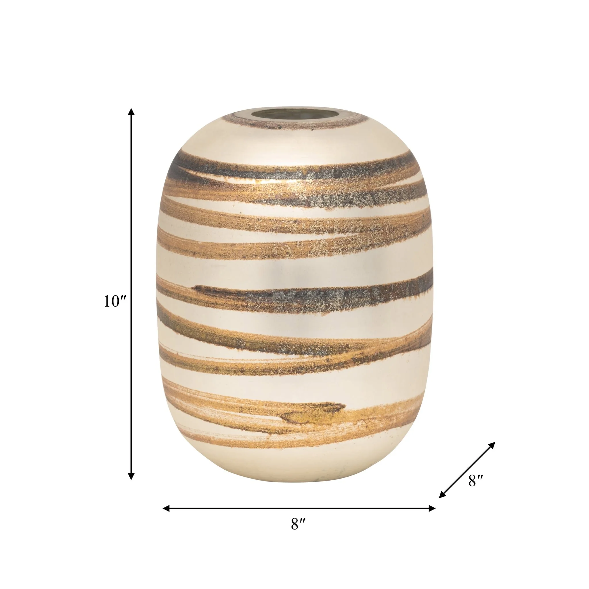 Glass, 10" Antique Ring Vase, Gold - Image 8