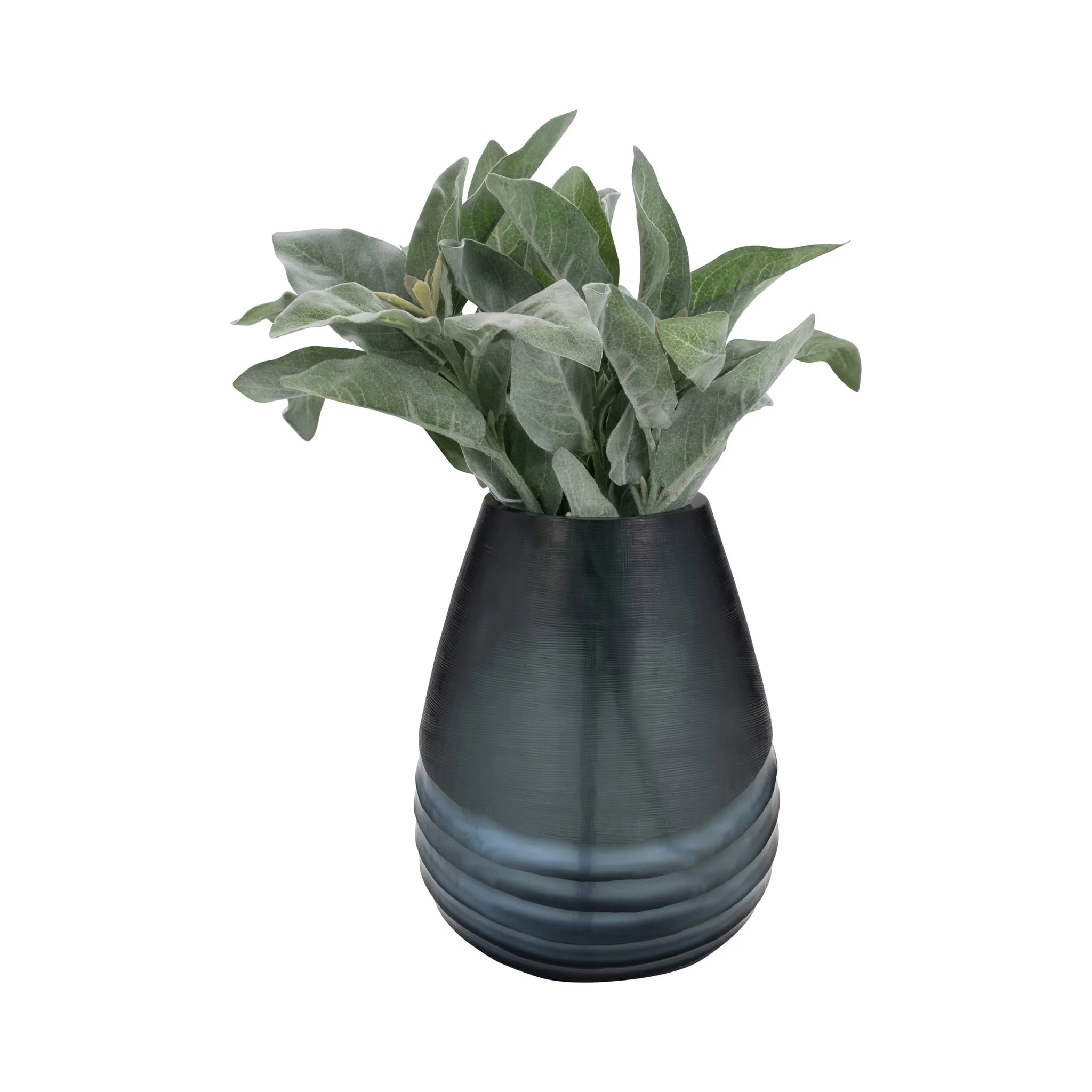 Glass, 10" Etched Vase, Blue - Image 2