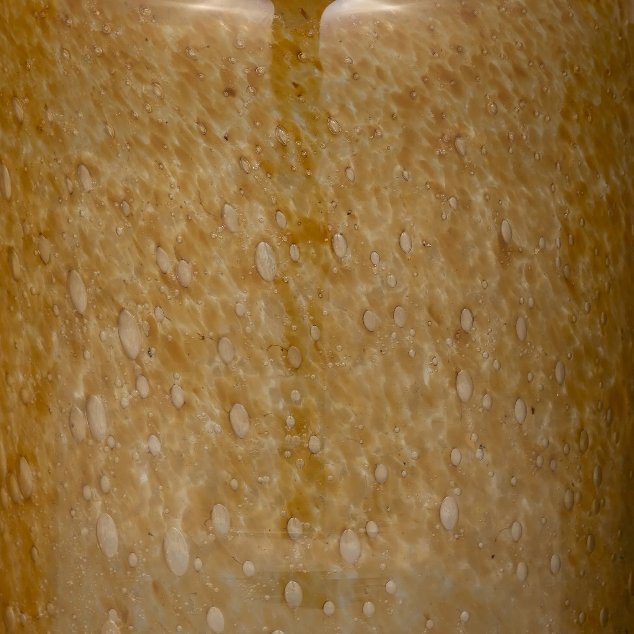 Glass, 10" Jar W/ Knot Lid Amber Bubble - Image 3