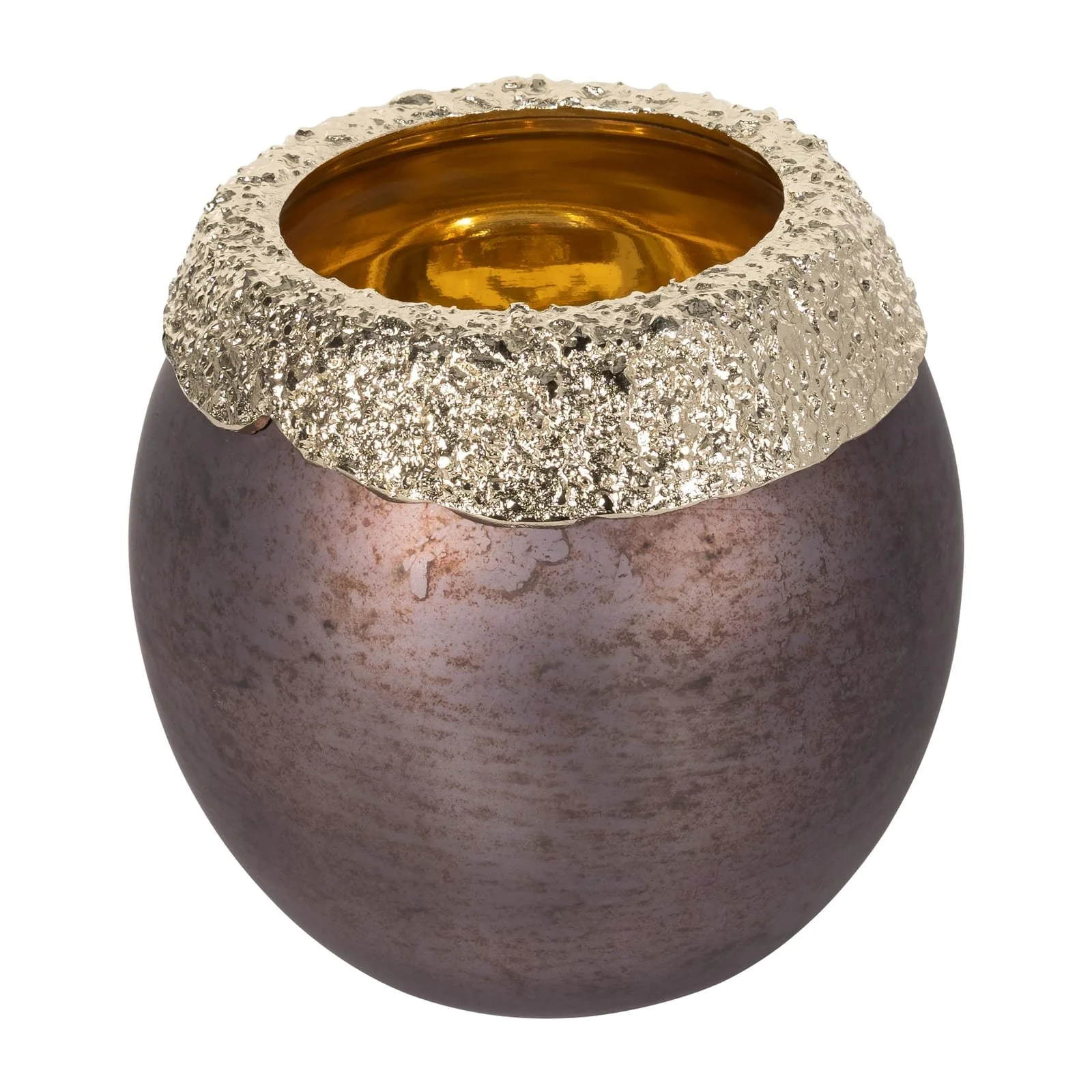 Glass,10",oval Hurricane,charred Coal/gold - Image 3