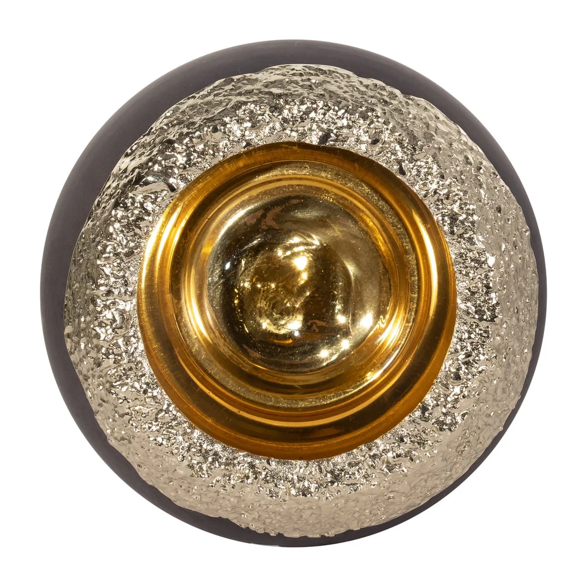 Glass,10",oval Hurricane,charred Coal/gold - Image 6