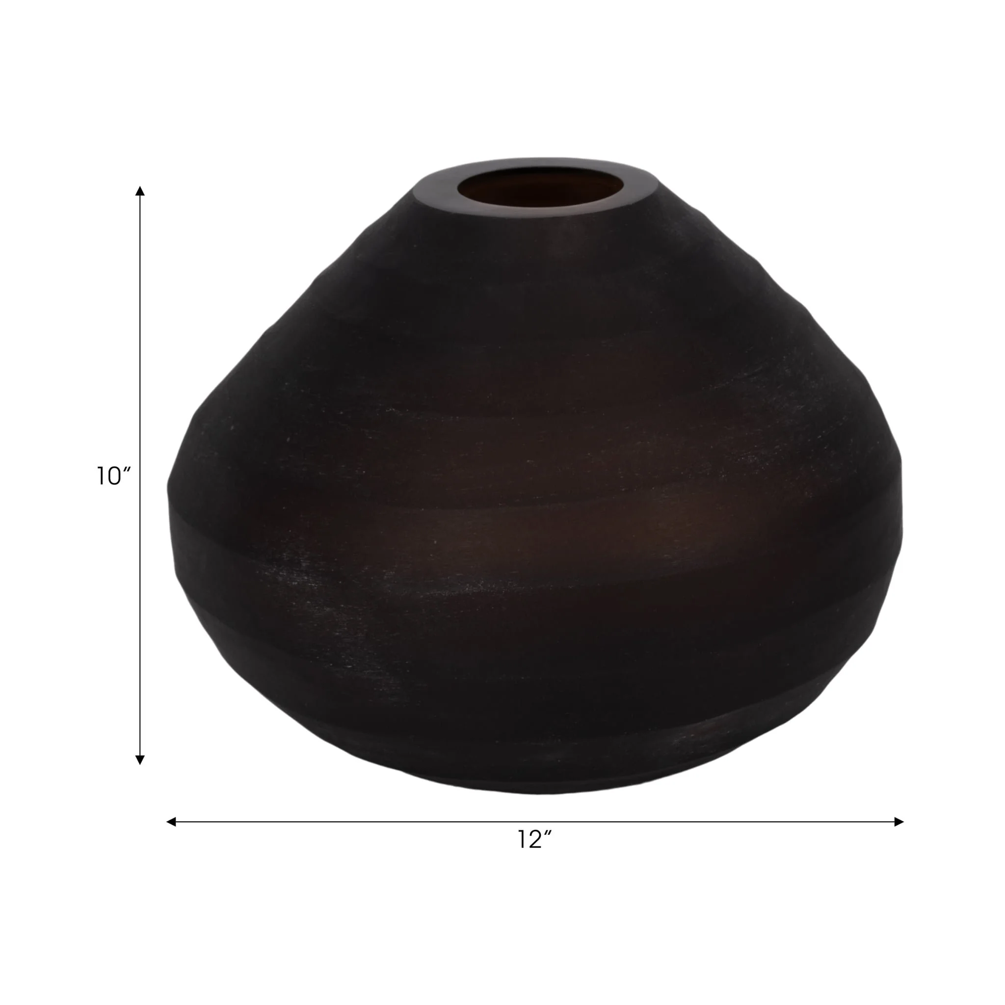 Glass, 10" Rotund Vase, Smokey Brown - Image 7