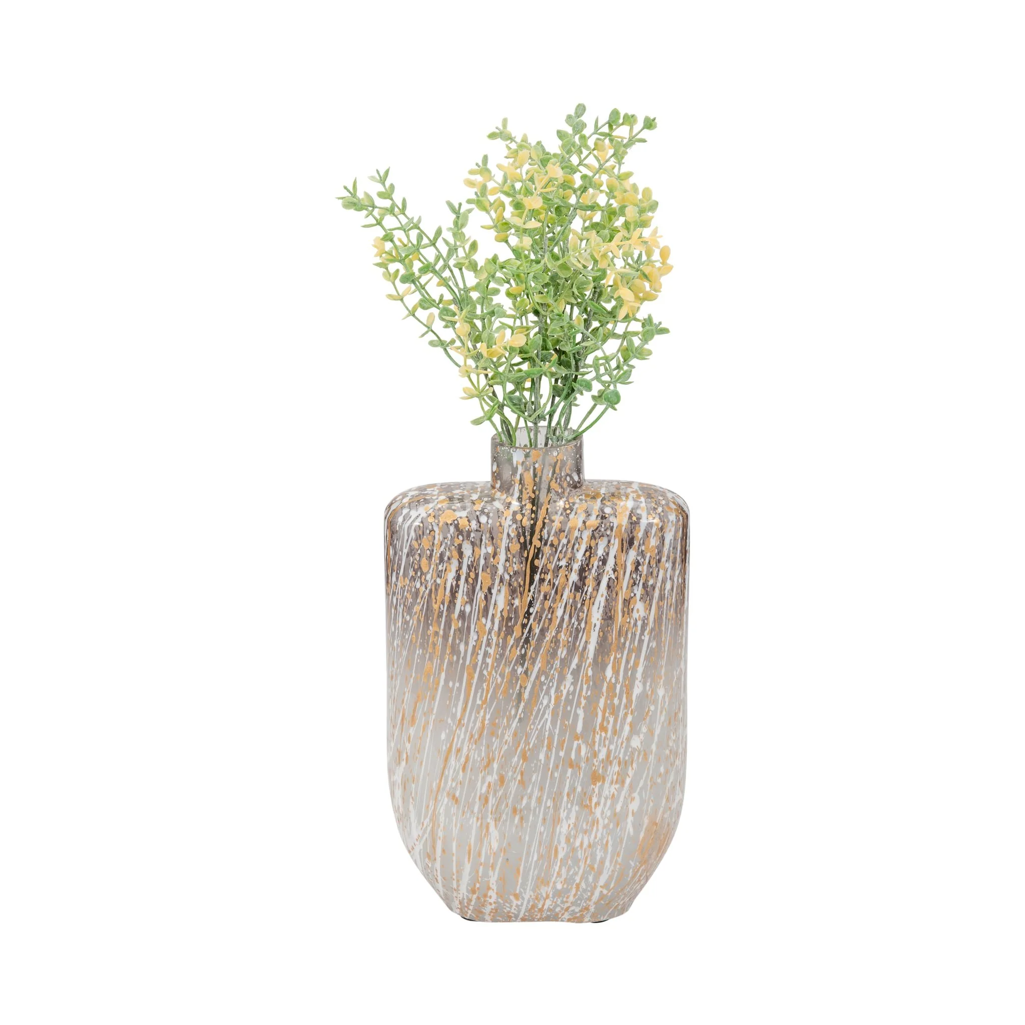Glass,10",striped Stained Vase,multi - Image 2
