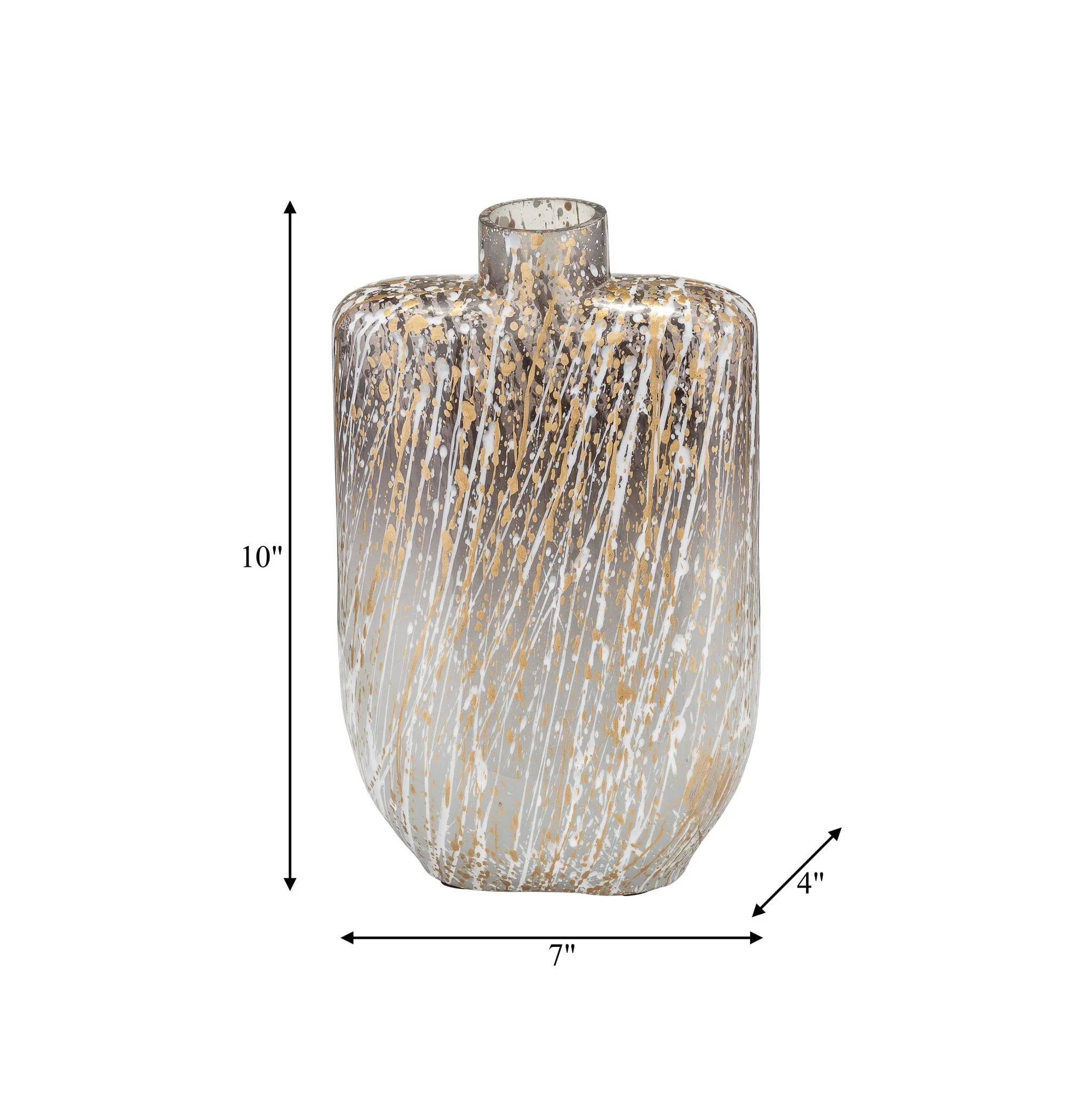 Glass,10",striped Stained Vase,multi - Image 9