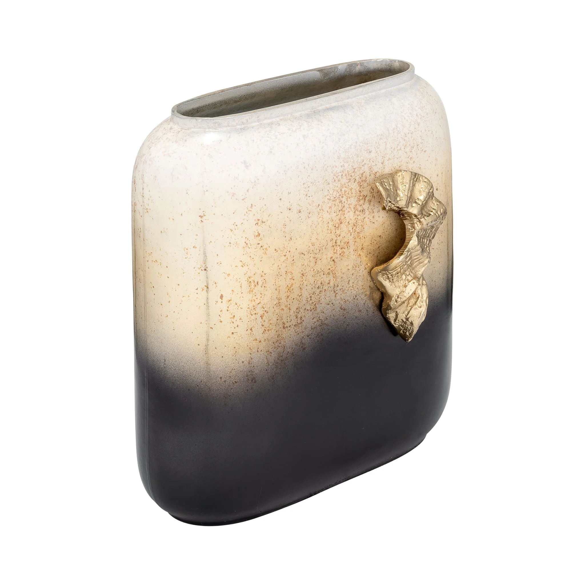 Glass,10",vase W/wing Handle,champagne/blk - Image 3