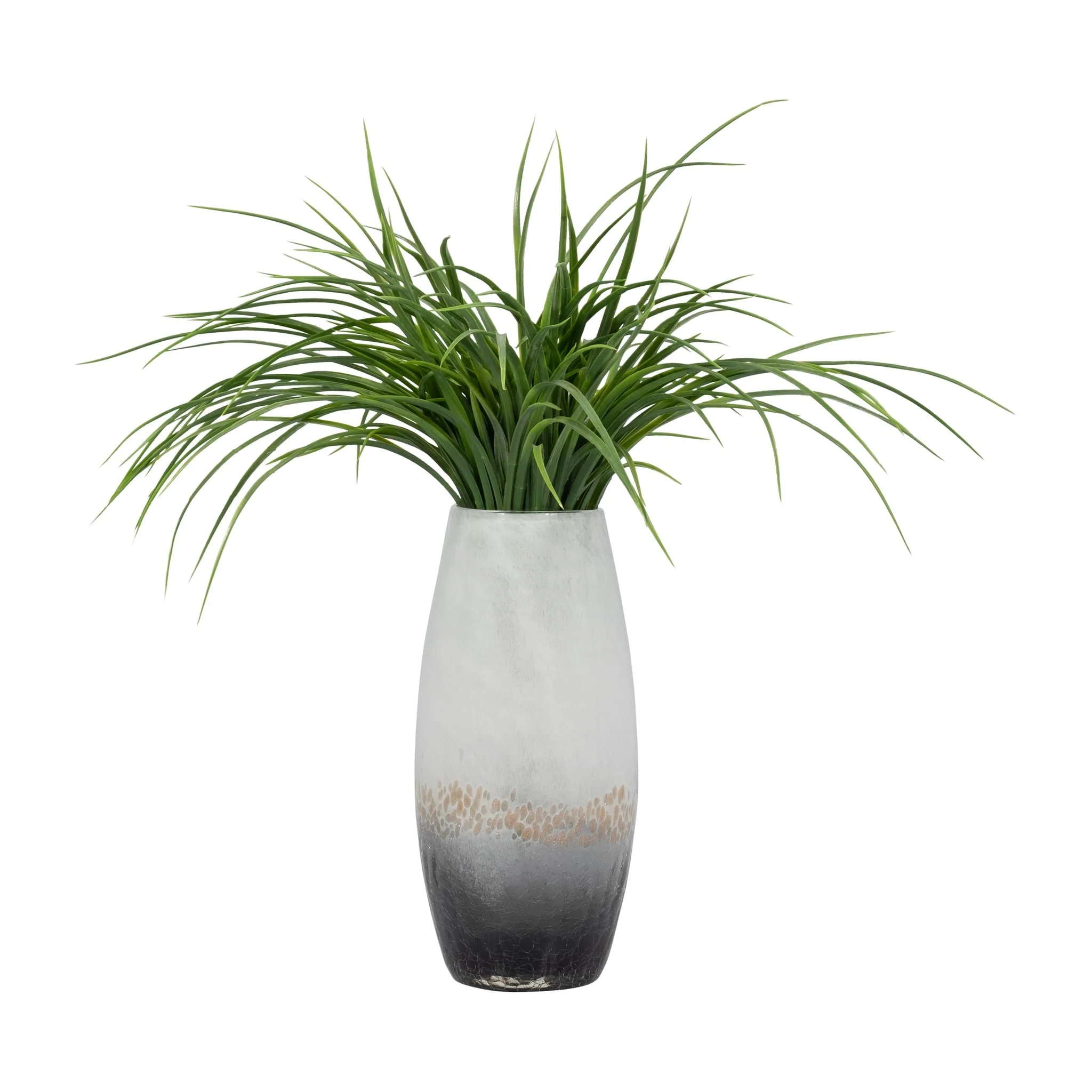 Glass, 11" Crackle Vase, Multi - Image 3