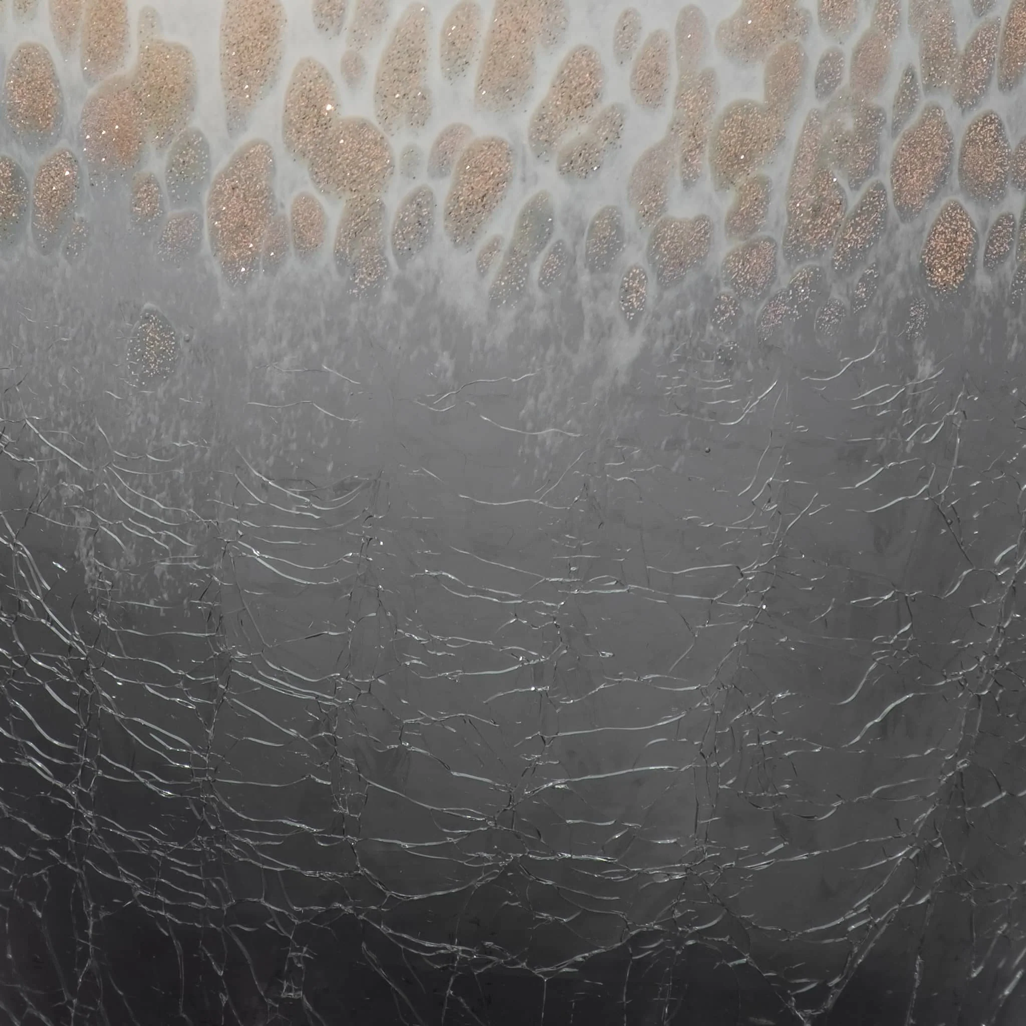 Glass, 11" Crackle Vase, Multi - Image 4