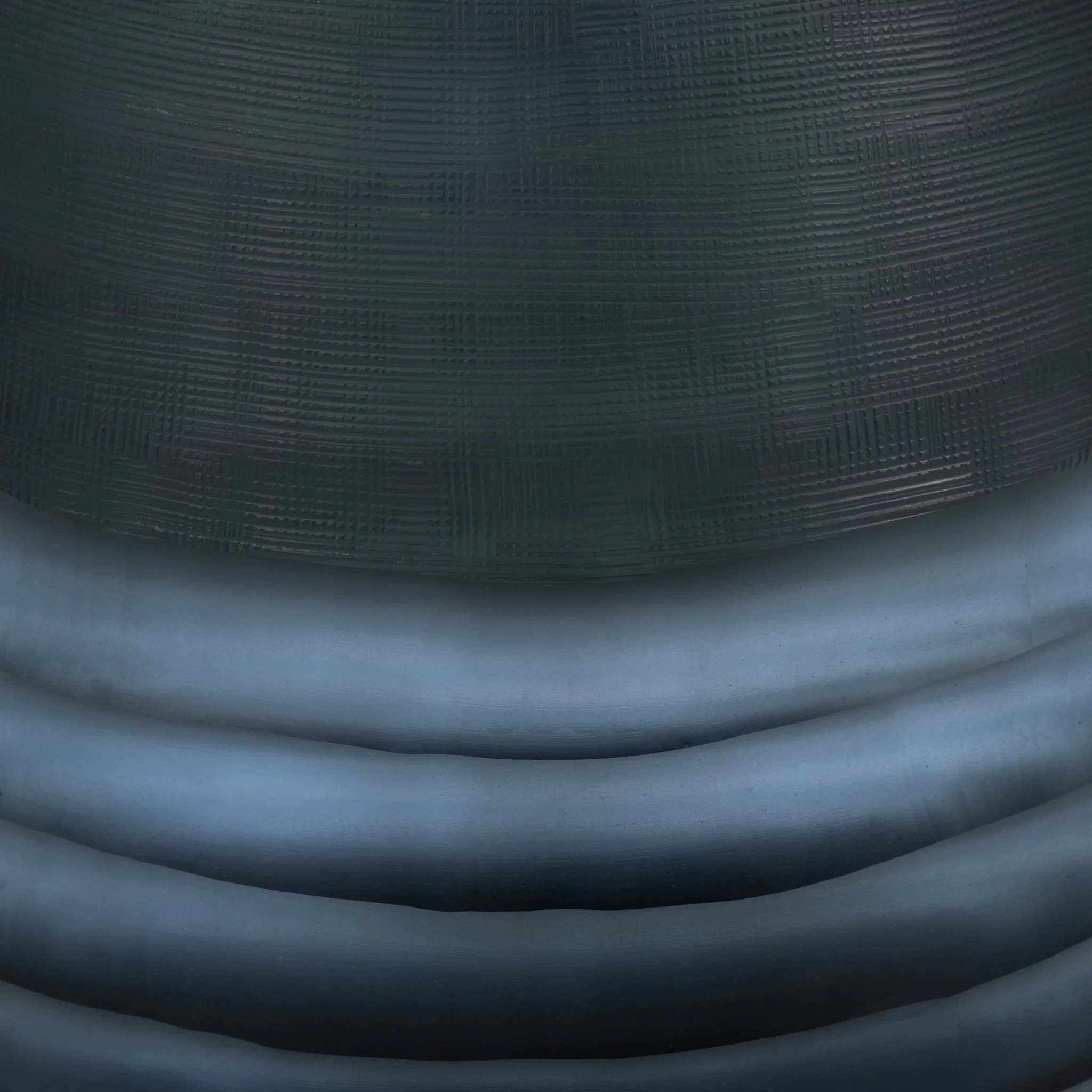 Glass, 11" Etched Vase, Blue - Image 4