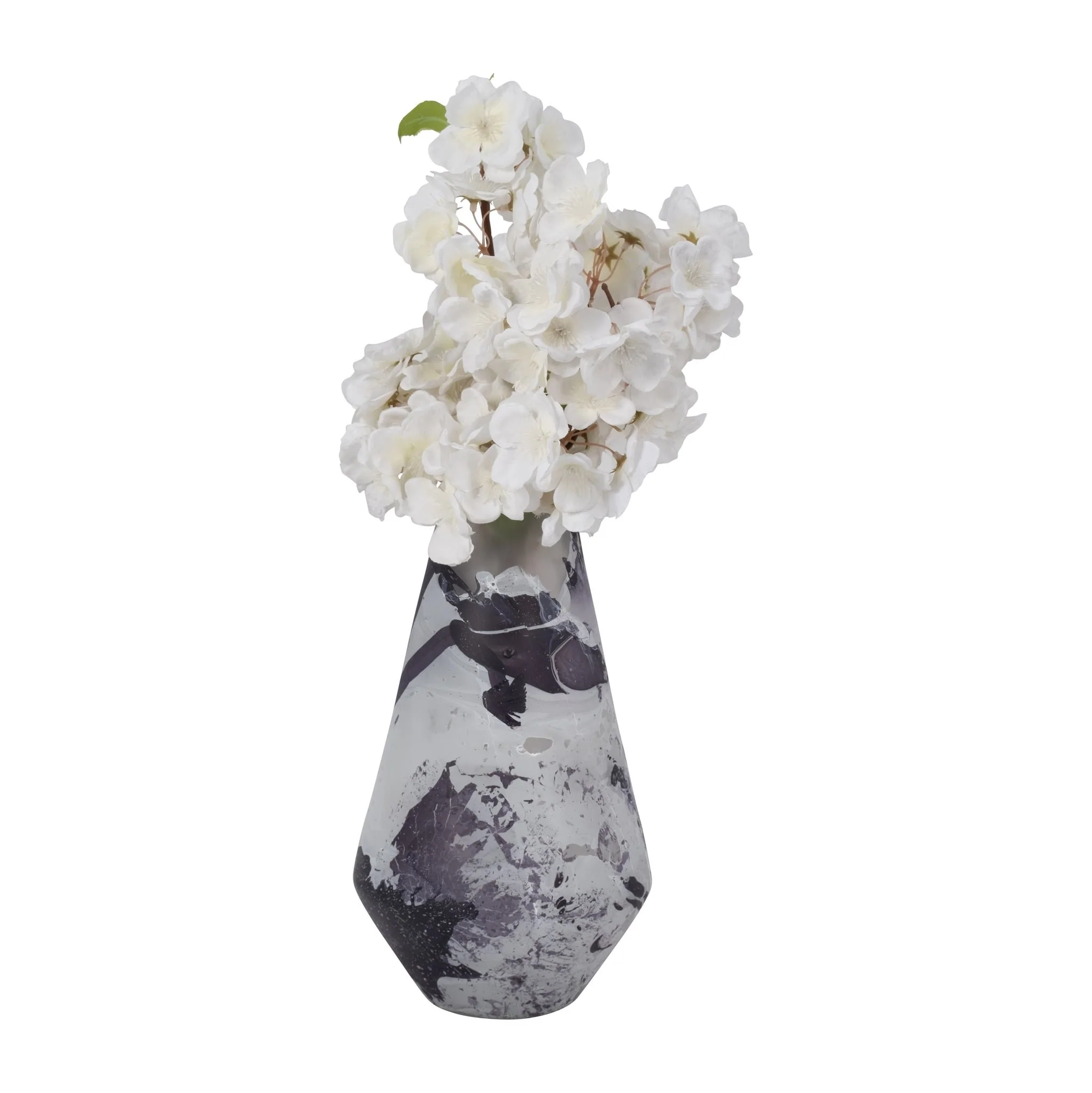 Glass, 11" Fog Shadow Vase, White - Image 2