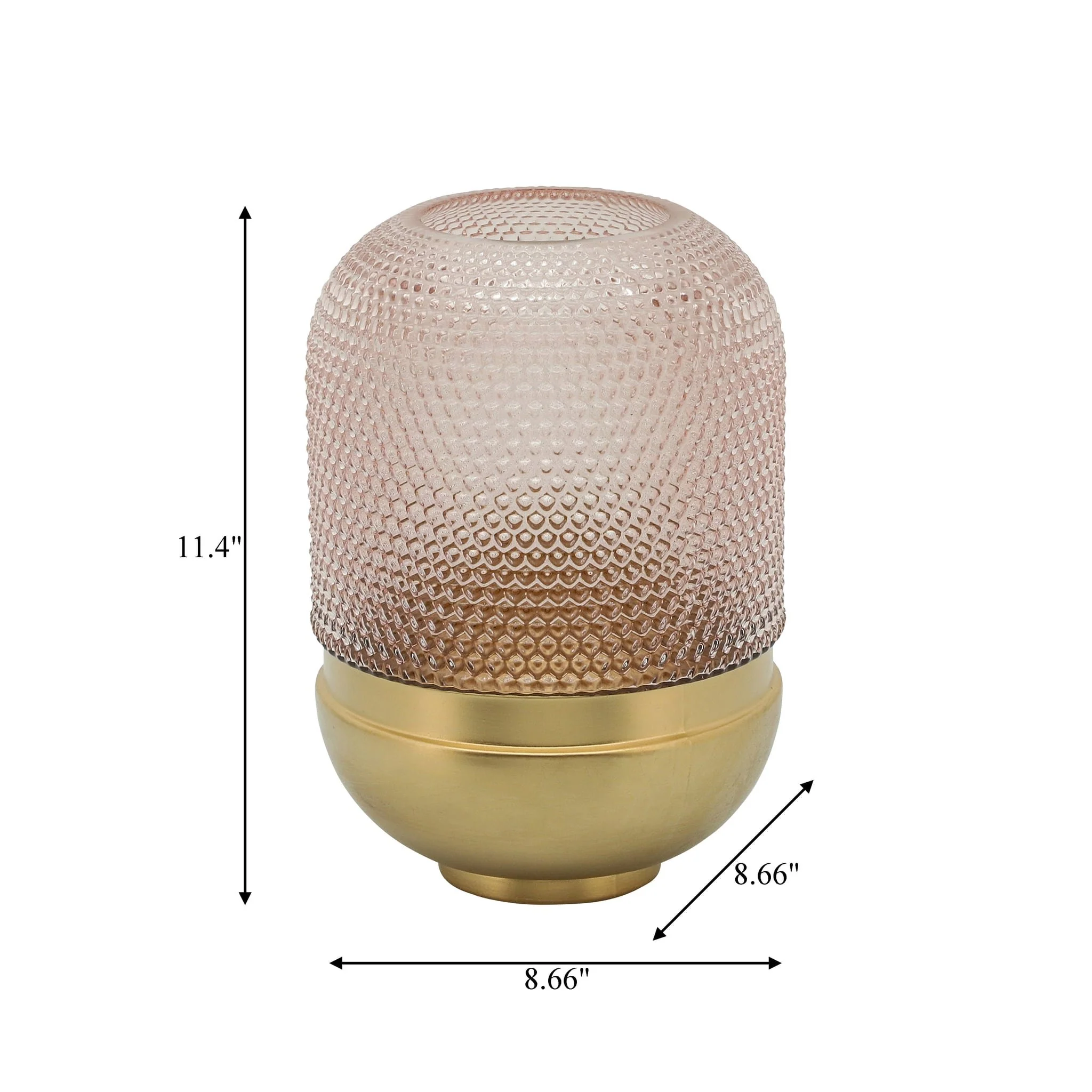Glass 11", Textured Dots, Pink/gold - Image 4