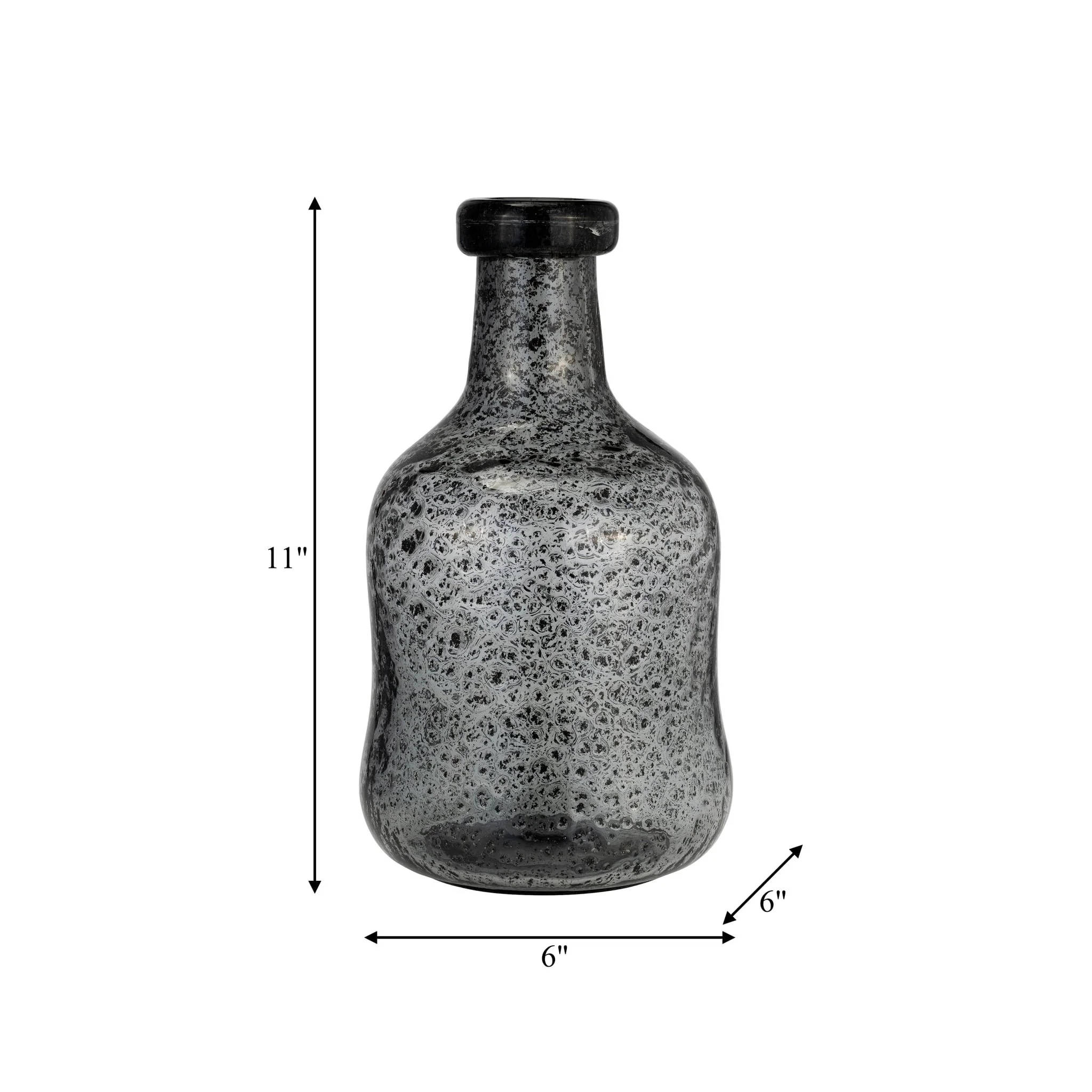 Glass, 11h" Irregular Shape Vase, Smoke - Image 9