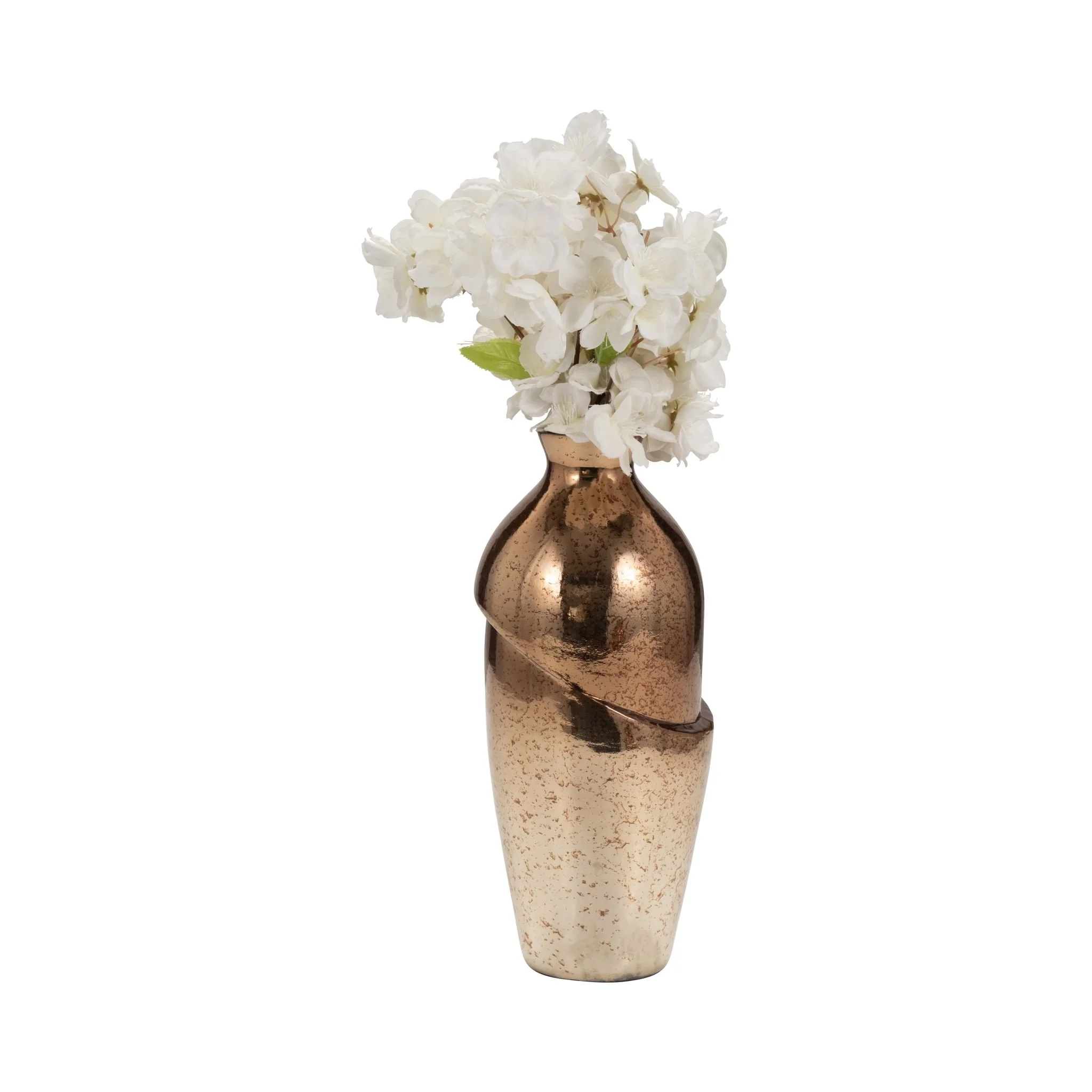 Glass, 12" Abstract Vase, Bronze - Image 2