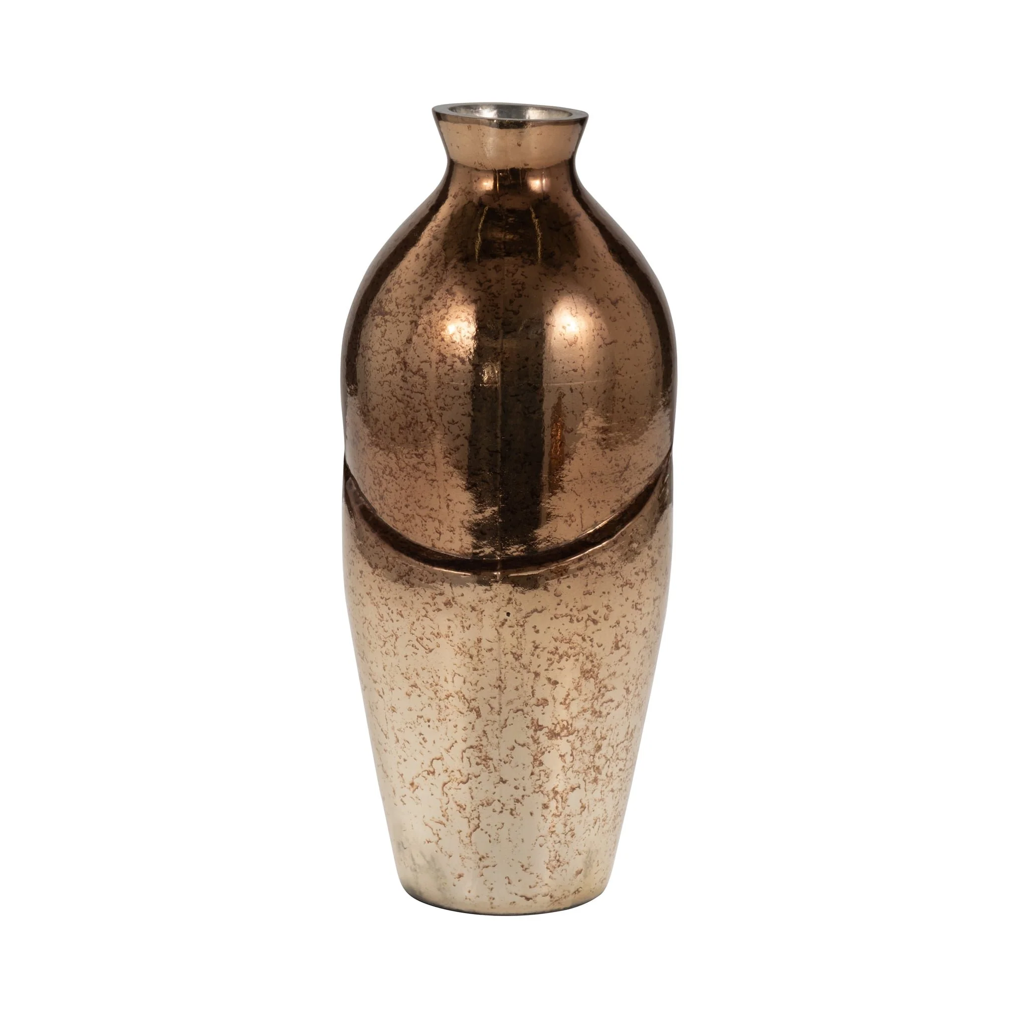 Glass, 12" Abstract Vase, Bronze - Image 4