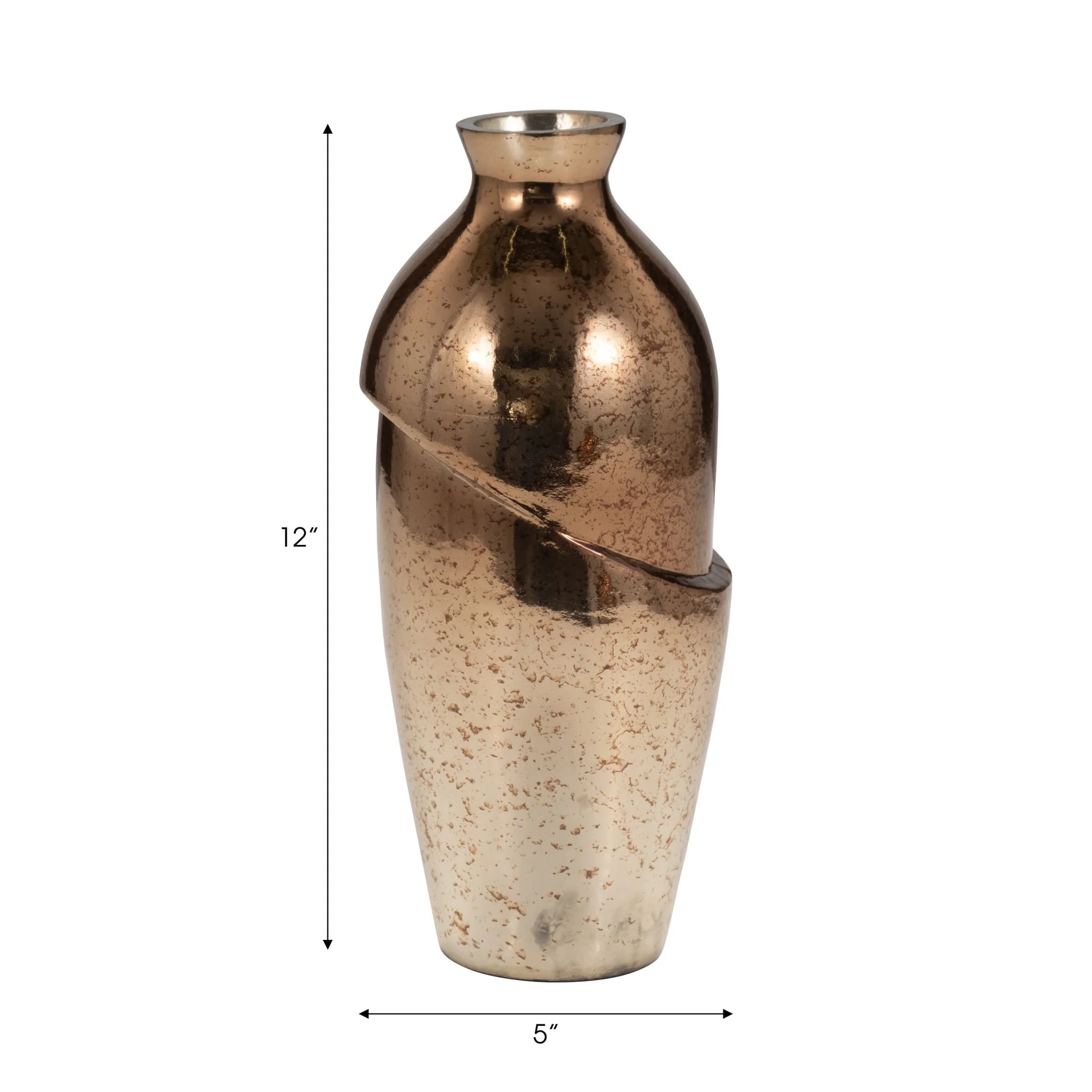Glass, 12" Abstract Vase, Bronze - Image 9
