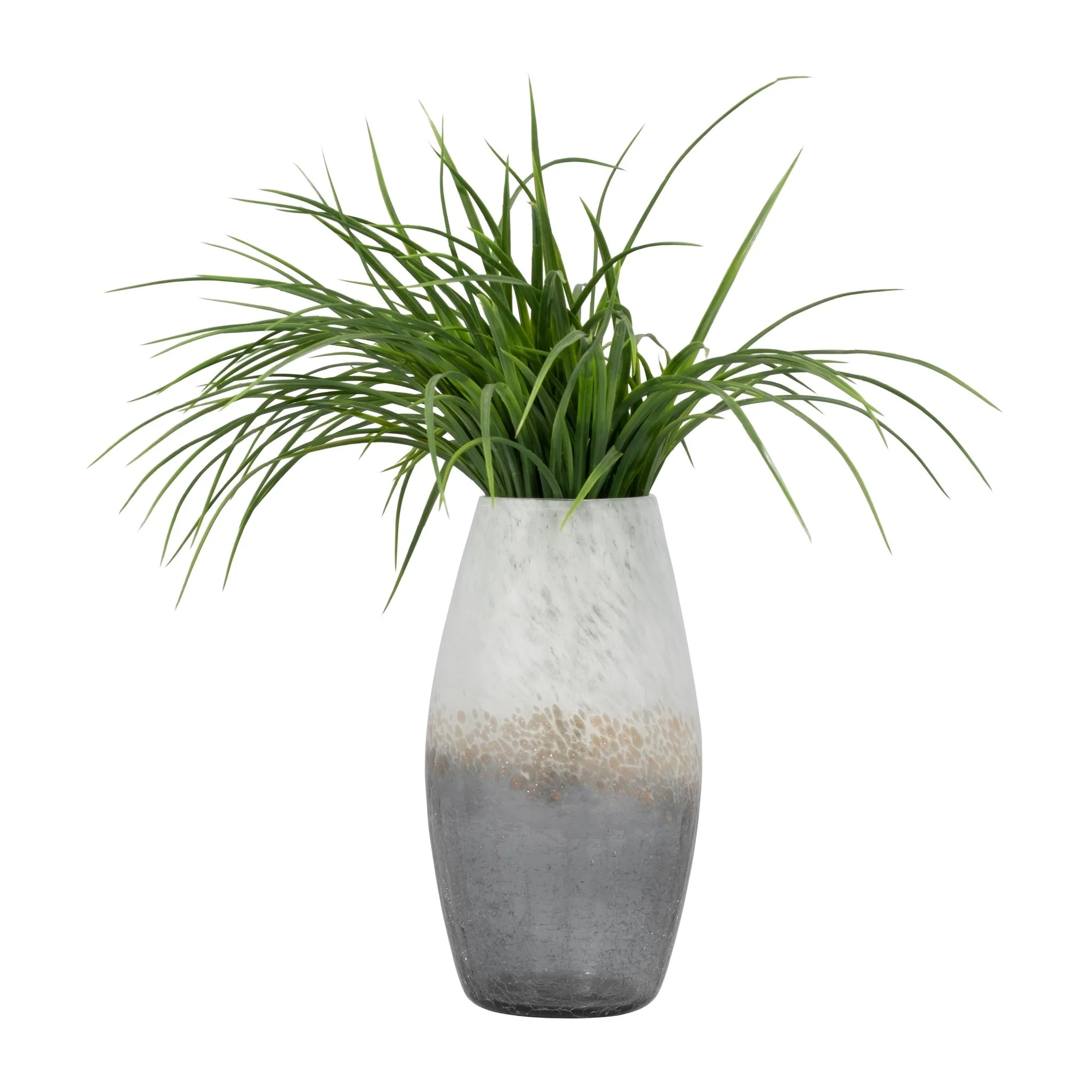 Glass, 12" Crackle Vase, Multi - Image 3
