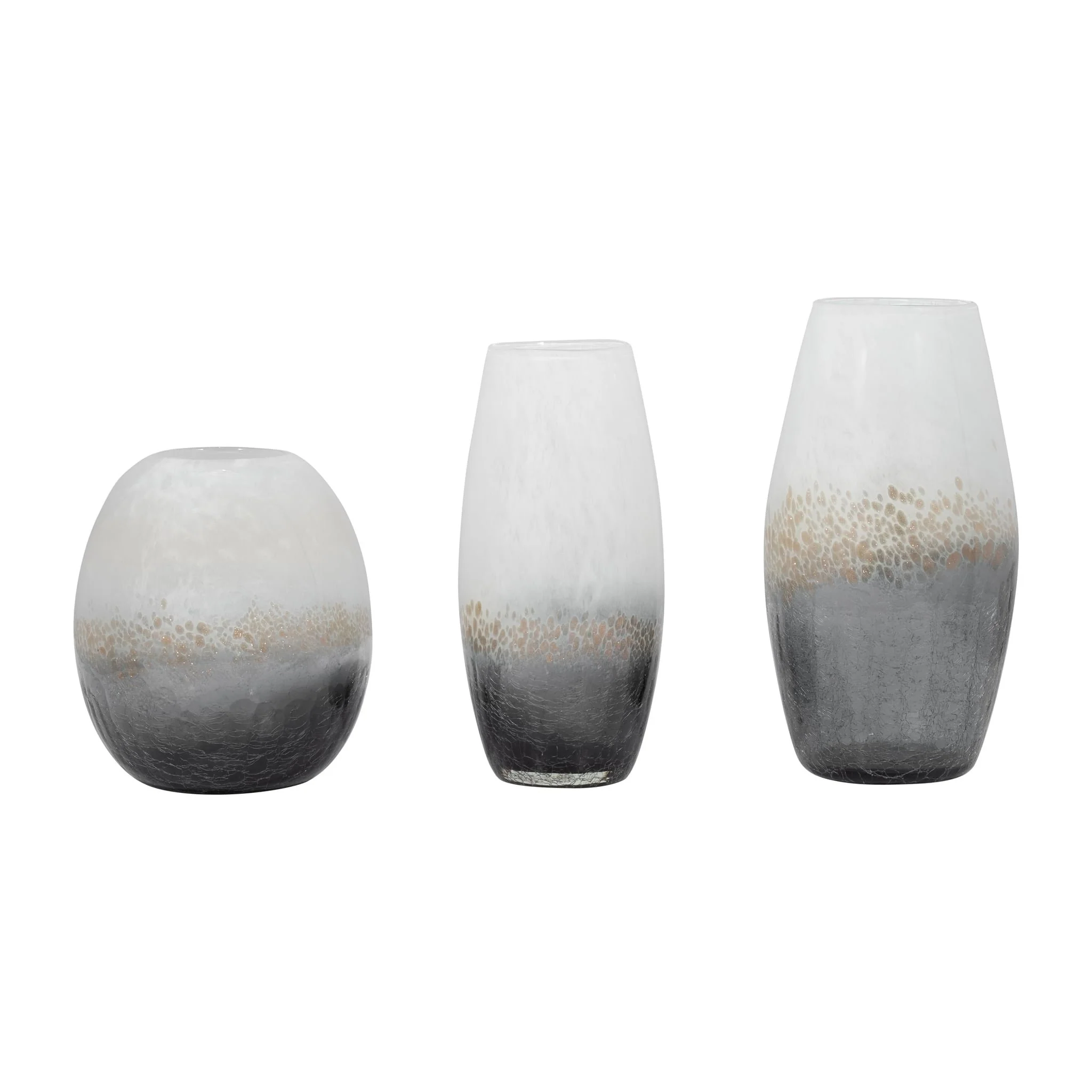 Glass, 12" Crackle Vase, Multi - Image 7