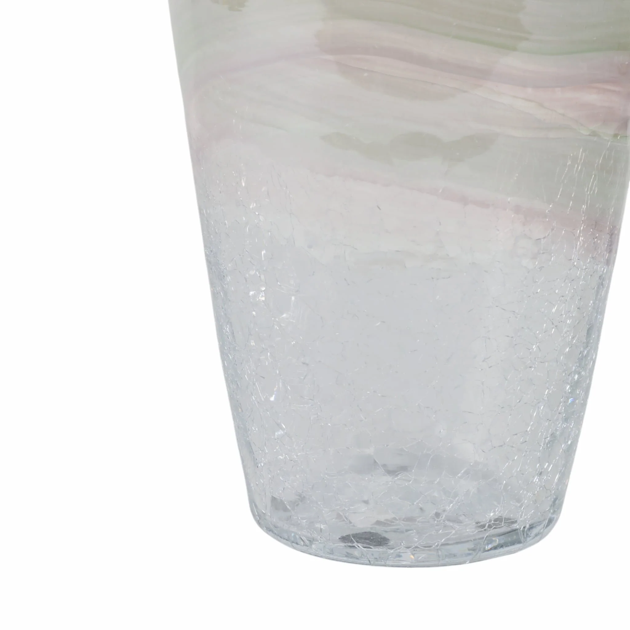 Glass, 12" Crackled Vase, Clear - Image 5