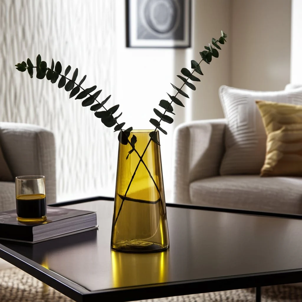 Glass, 12" Luster Vase, Gold - Image 11