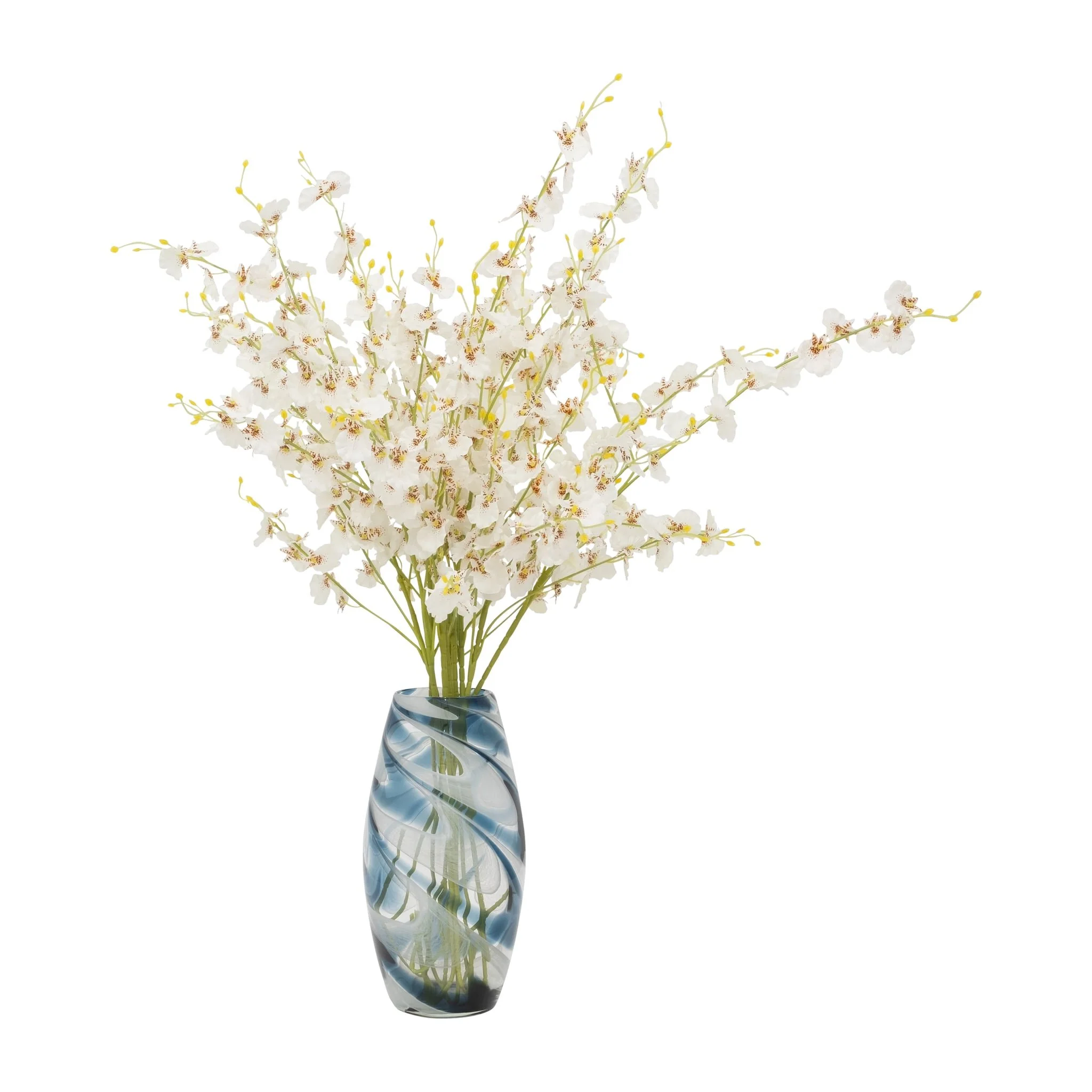 Glass, 12" Swirl Vase, Blue - Image 4