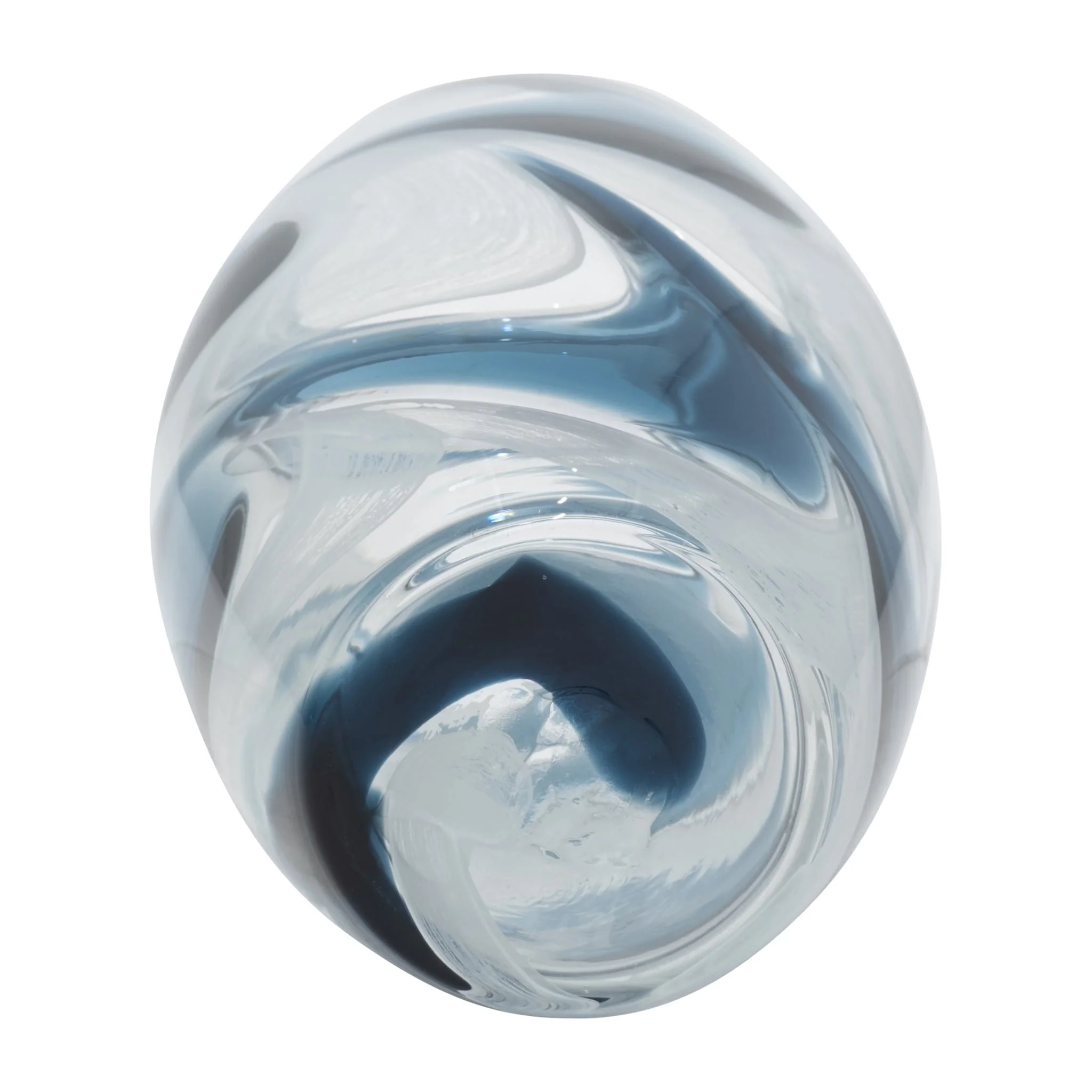 Glass, 12" Swirl Vase, Blue - Image 6