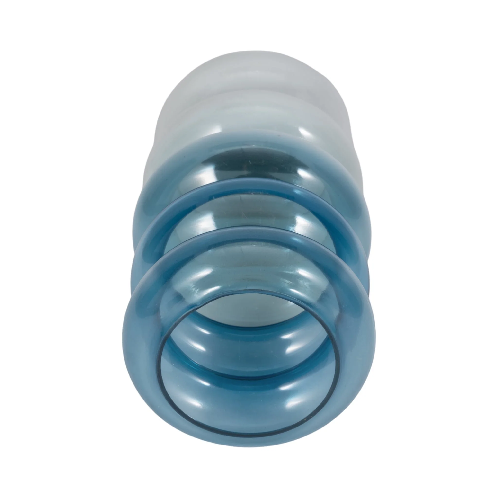 Glass, 12"h Accordion Vase, Blue - Image 5