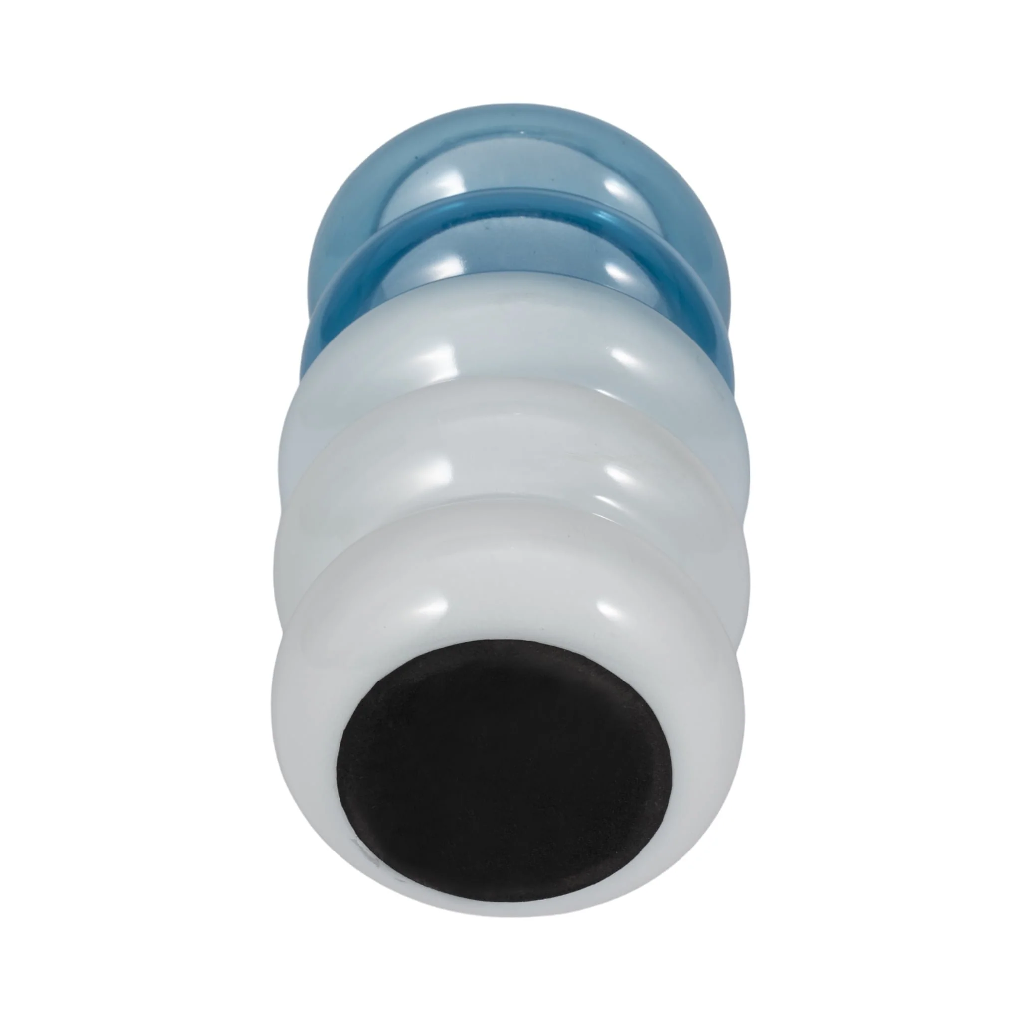 Glass, 12"h Accordion Vase, Blue - Image 6