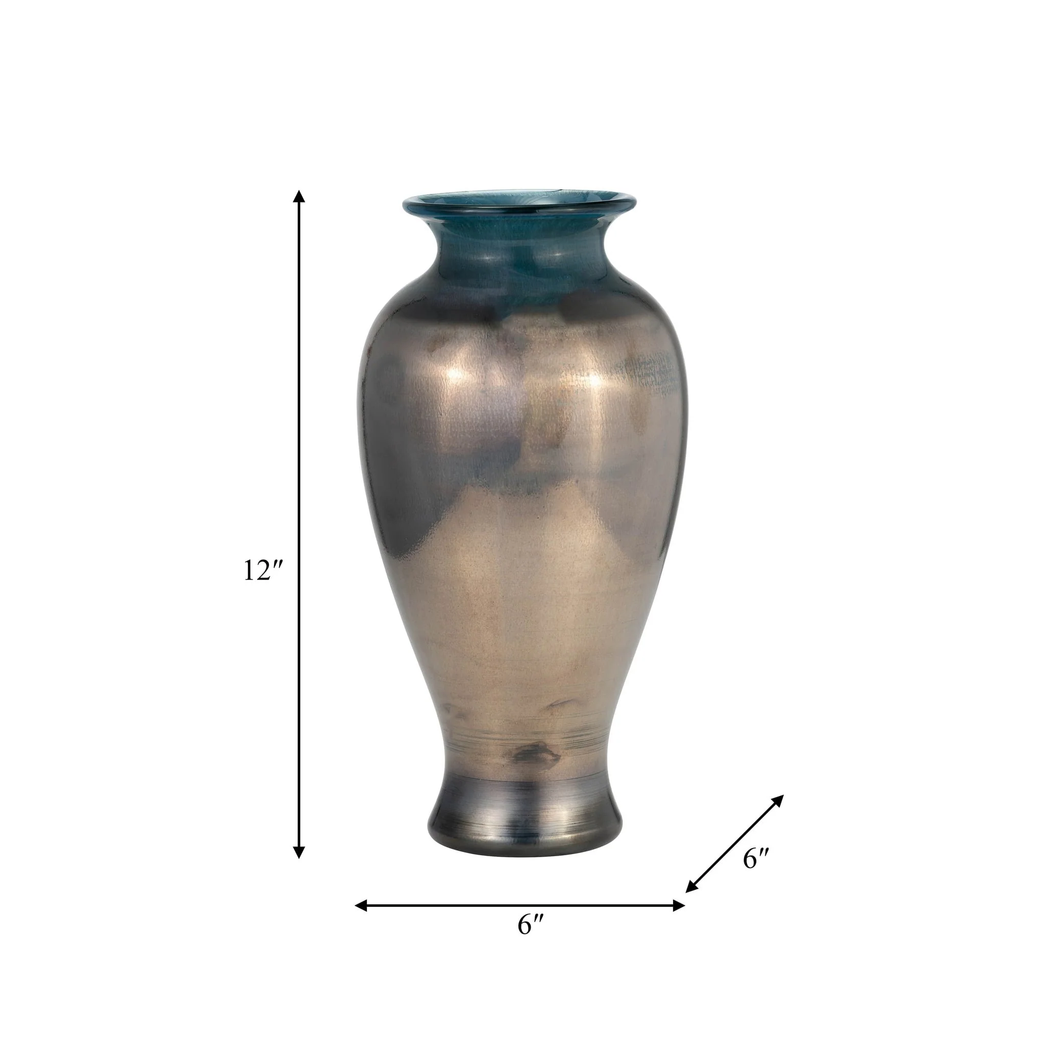 Glass, 12"h Olpe Vase, Teal - Image 8