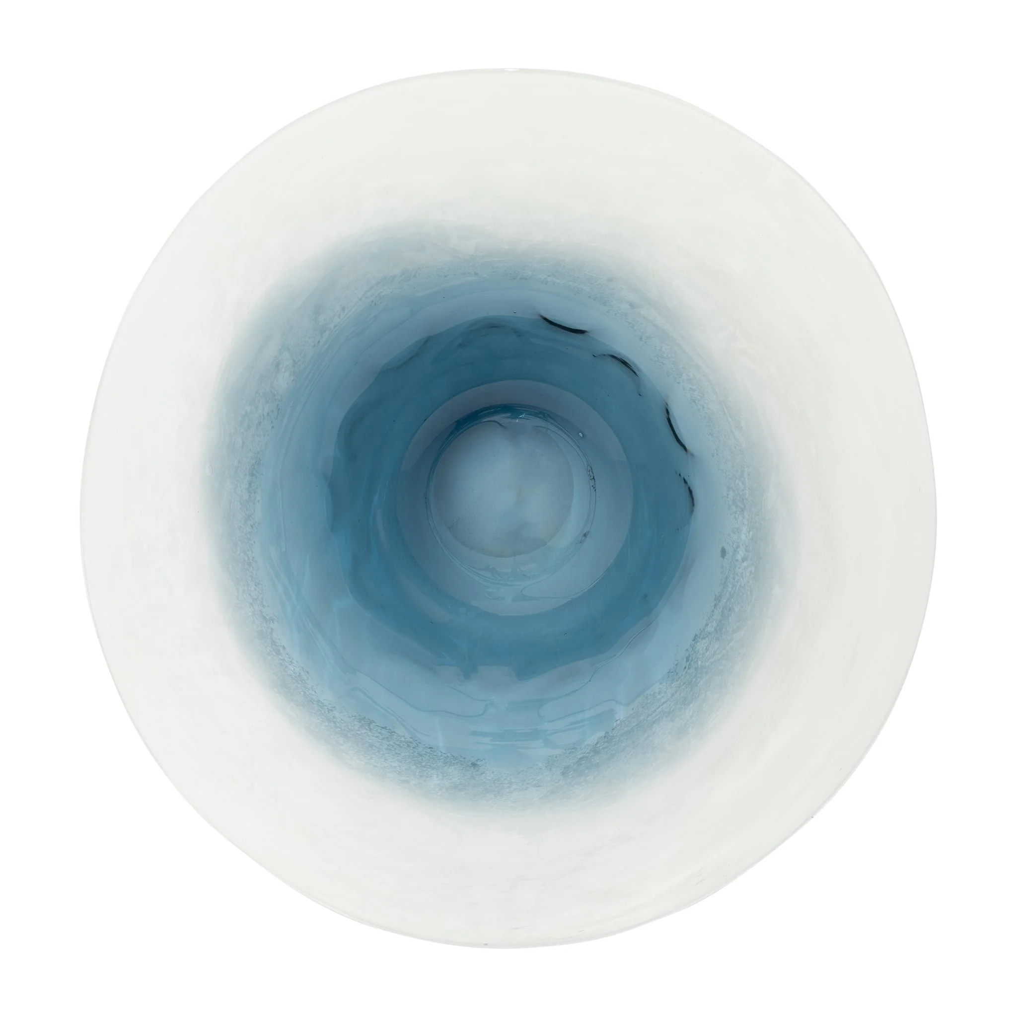 Glass, 12l" Blue Waters Bowl, Blue/white - Image 6