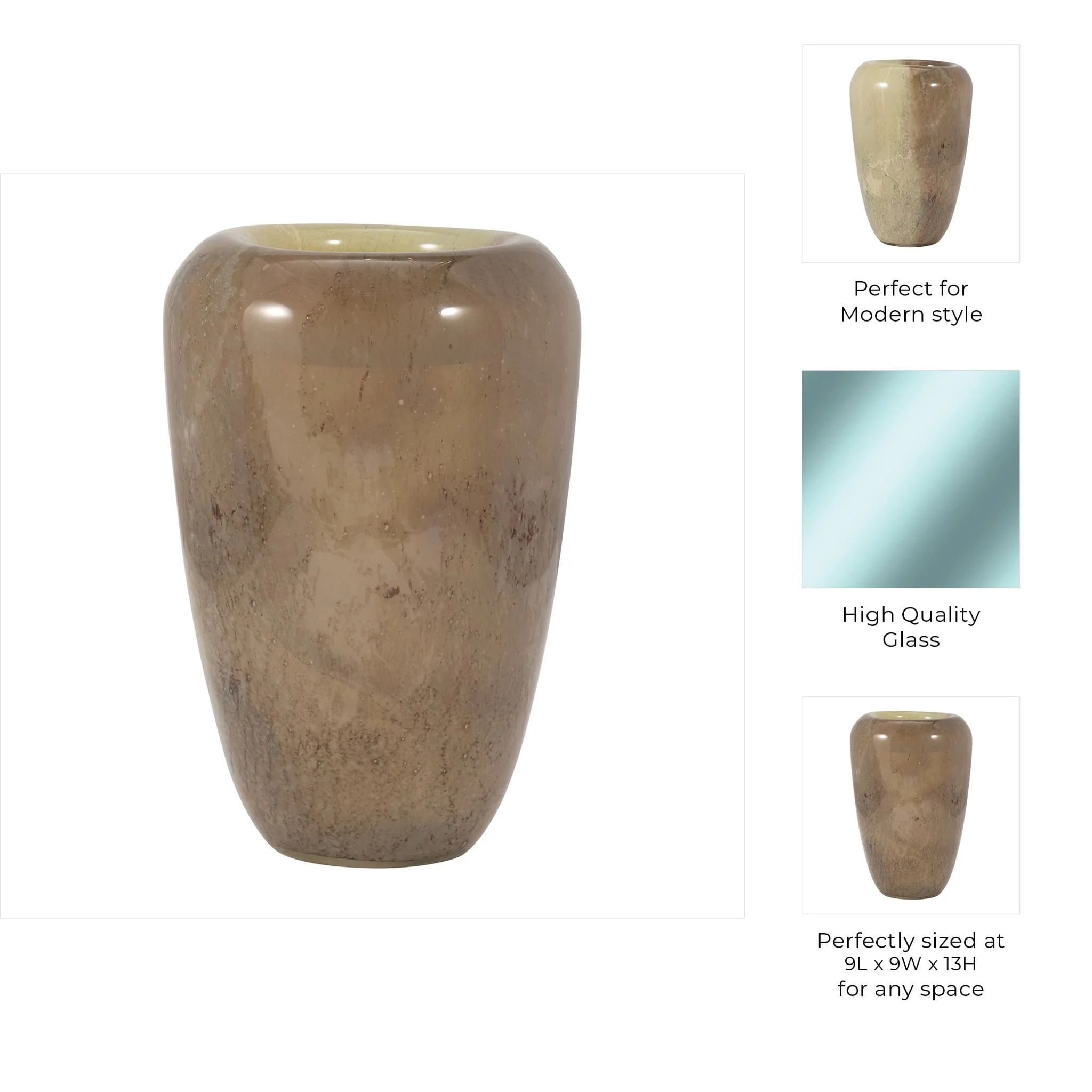 Glass, 13" 2-tone Vase, Nude - Image 10