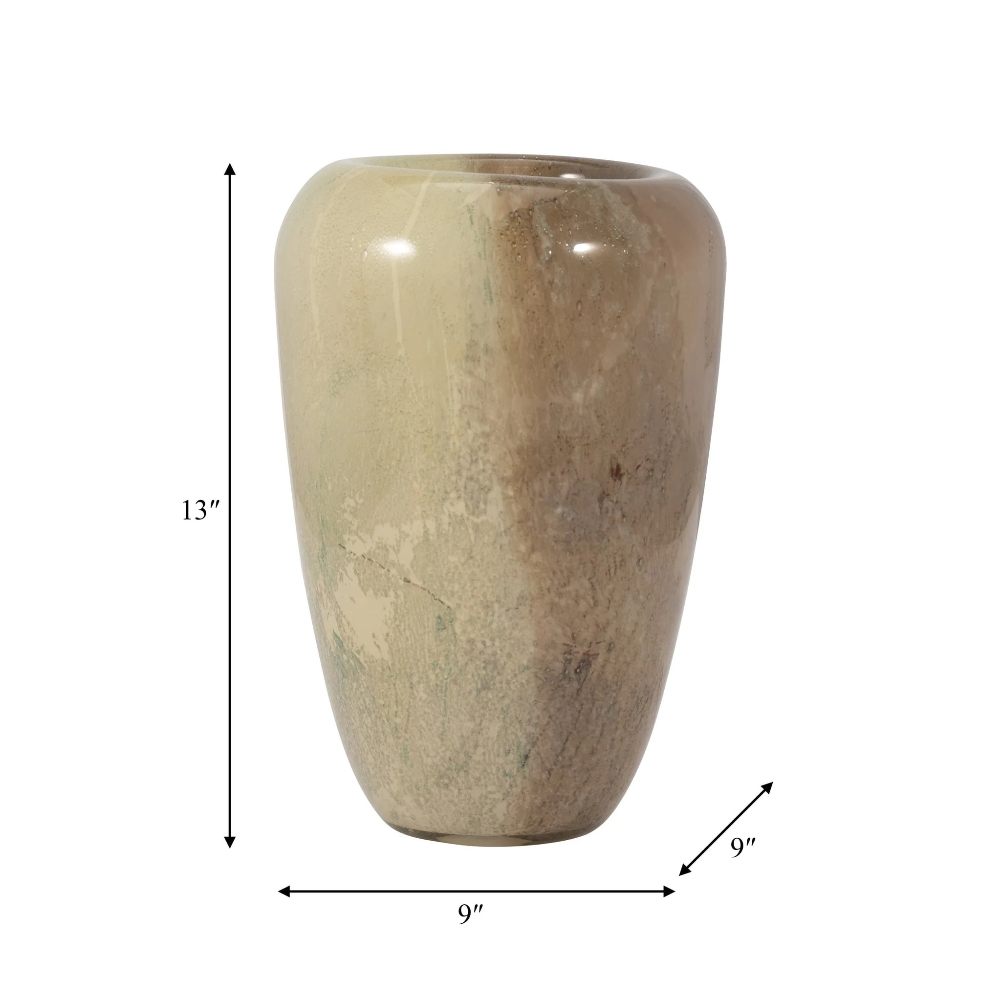 Glass, 13" 2-tone Vase, Nude - Image 9