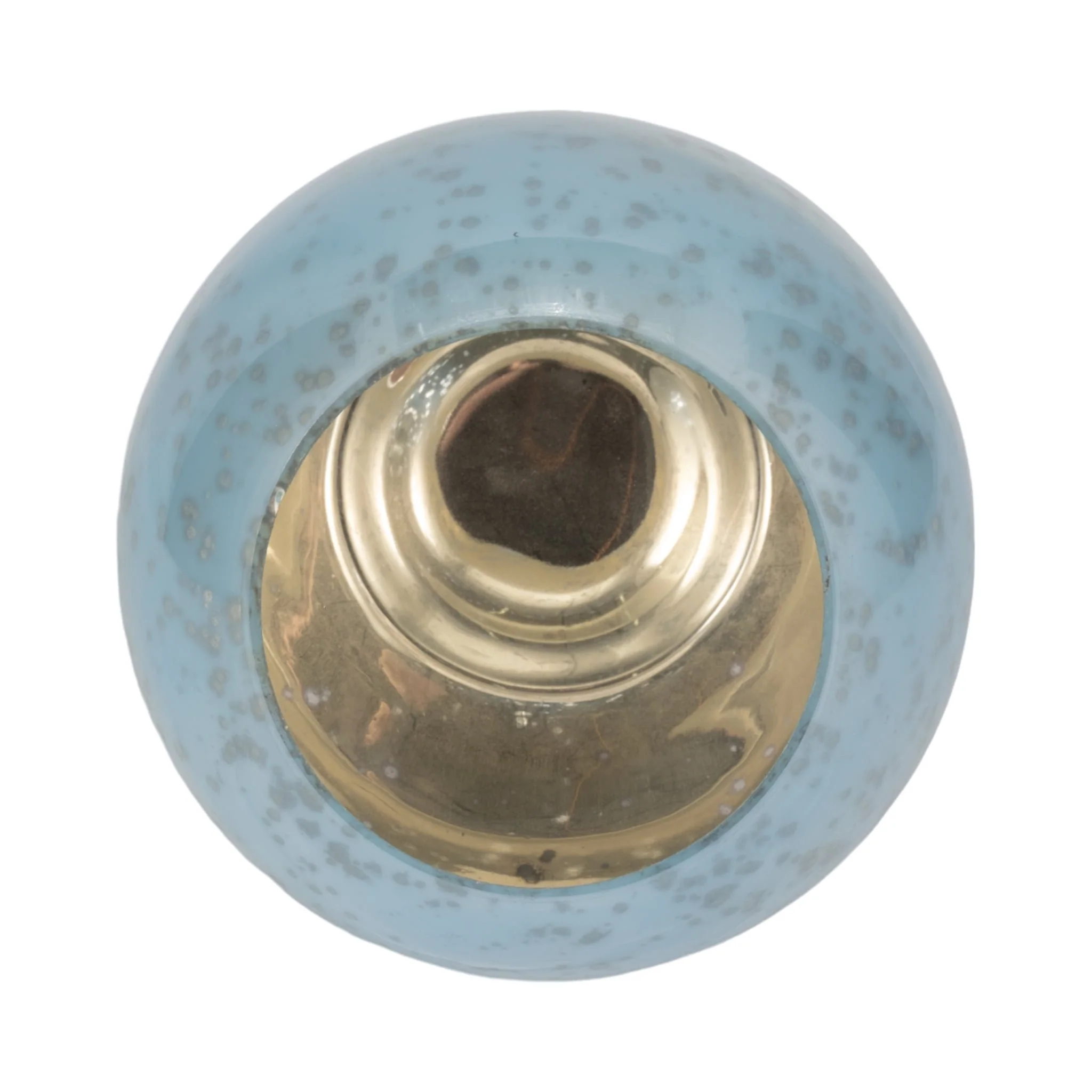 Glass, 13" Bowl Pillar Holder Marble Base, Aqua/wh - Image 5