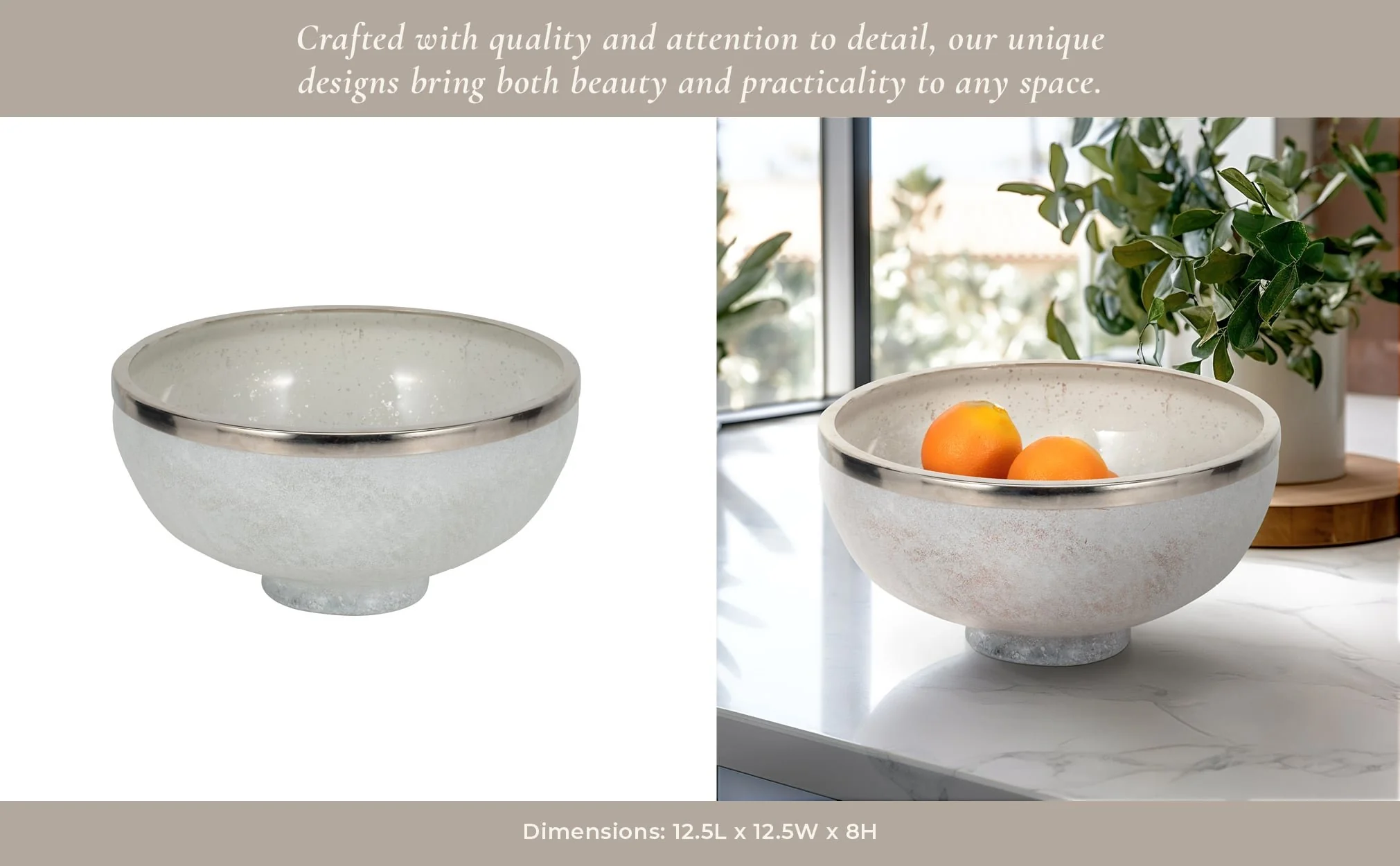 Glass,13",bowl W/ring Deco,white - Image 11