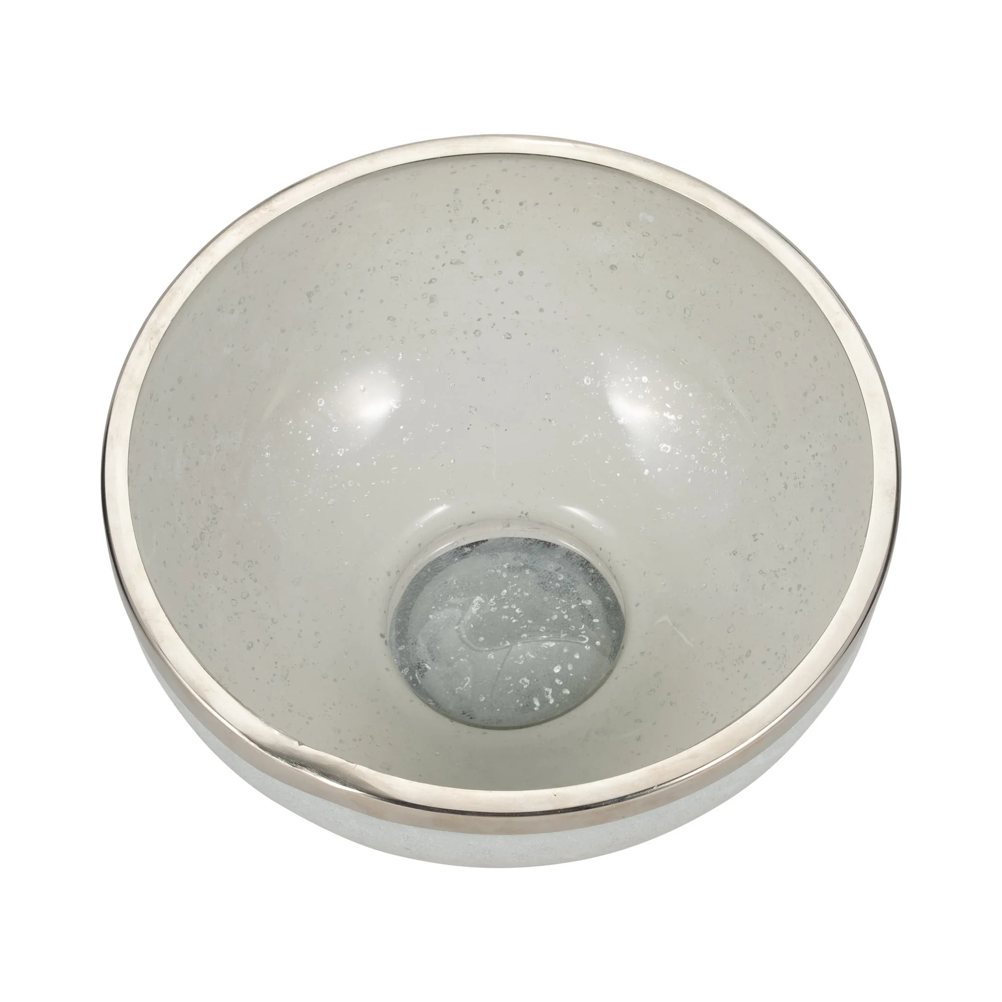 Glass,13",bowl W/ring Deco,white - Image 5
