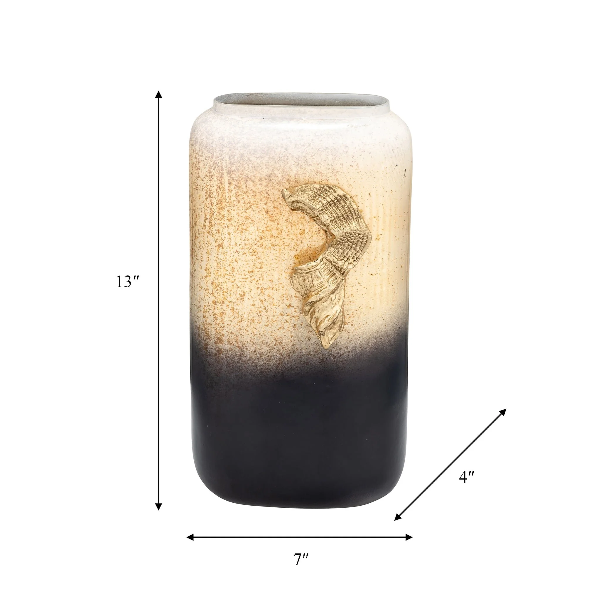 Glass,13",vase W/wing Handle,champagne/blk - Image 9