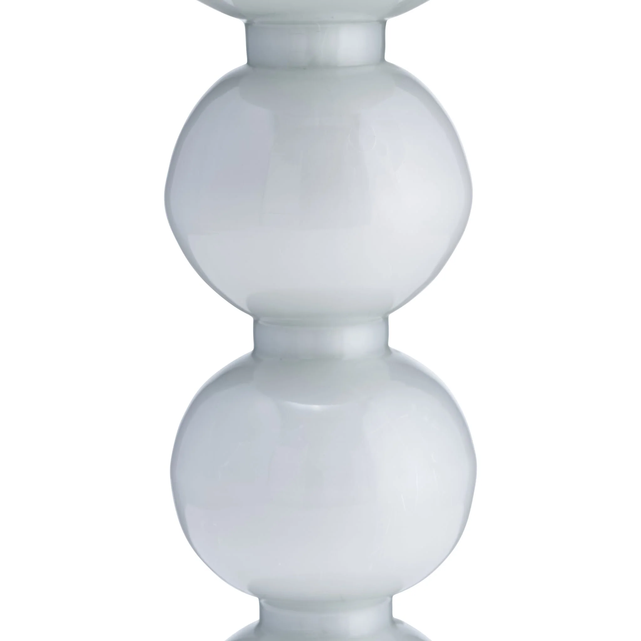 Glass, 13"h, Bubbly Candle Holder, Wht Enam - Image 3