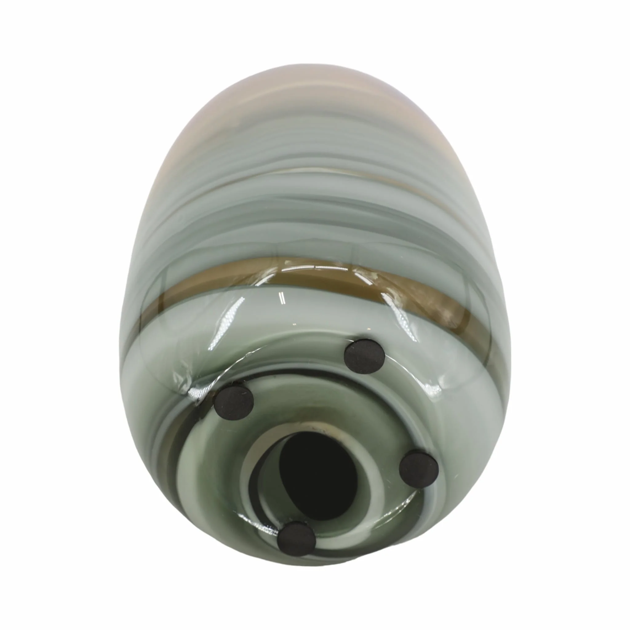 Glass 13"h Metallic Vase, Gray/gold - Image 7
