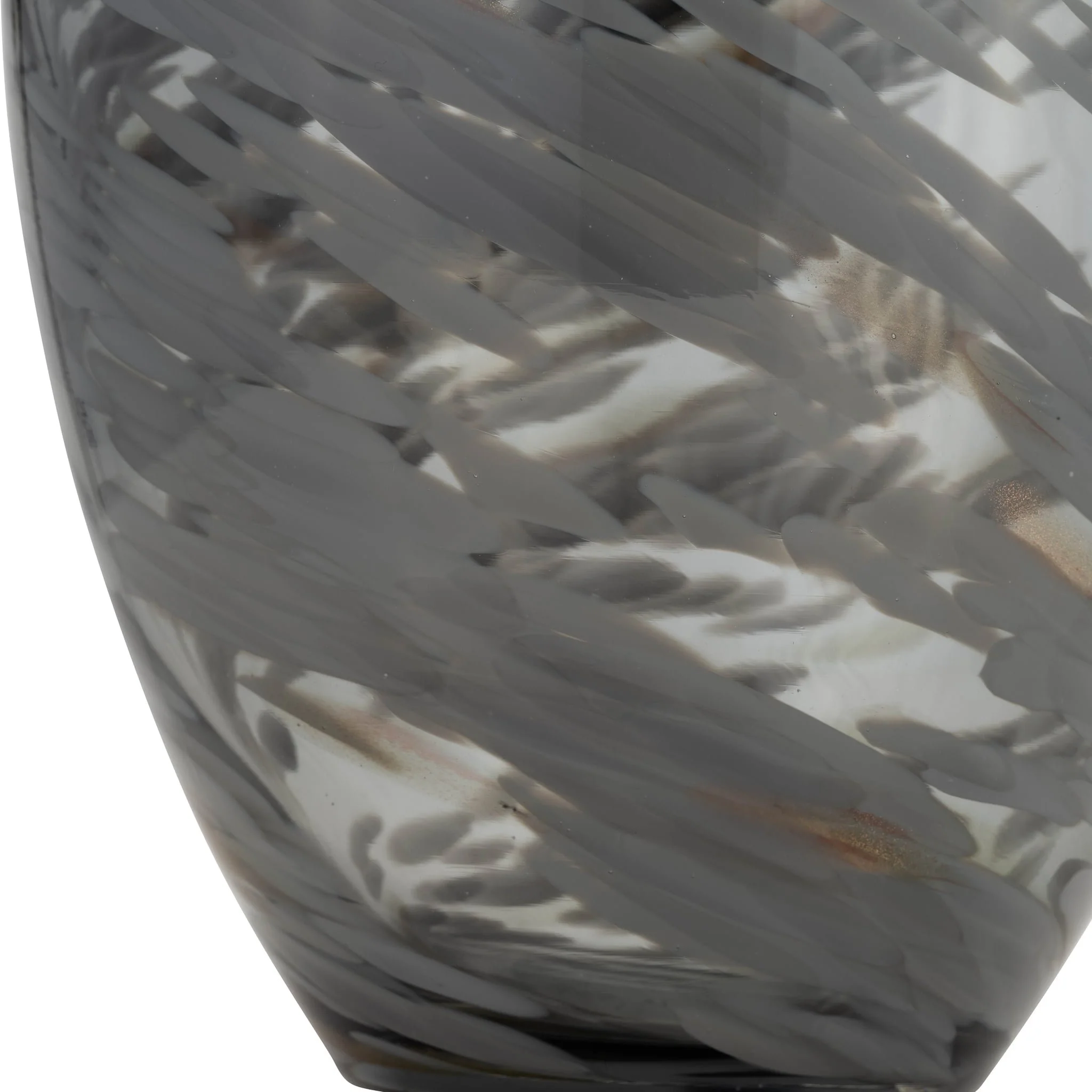 Glass, 13"h Swirl Vase, Black - Image 5
