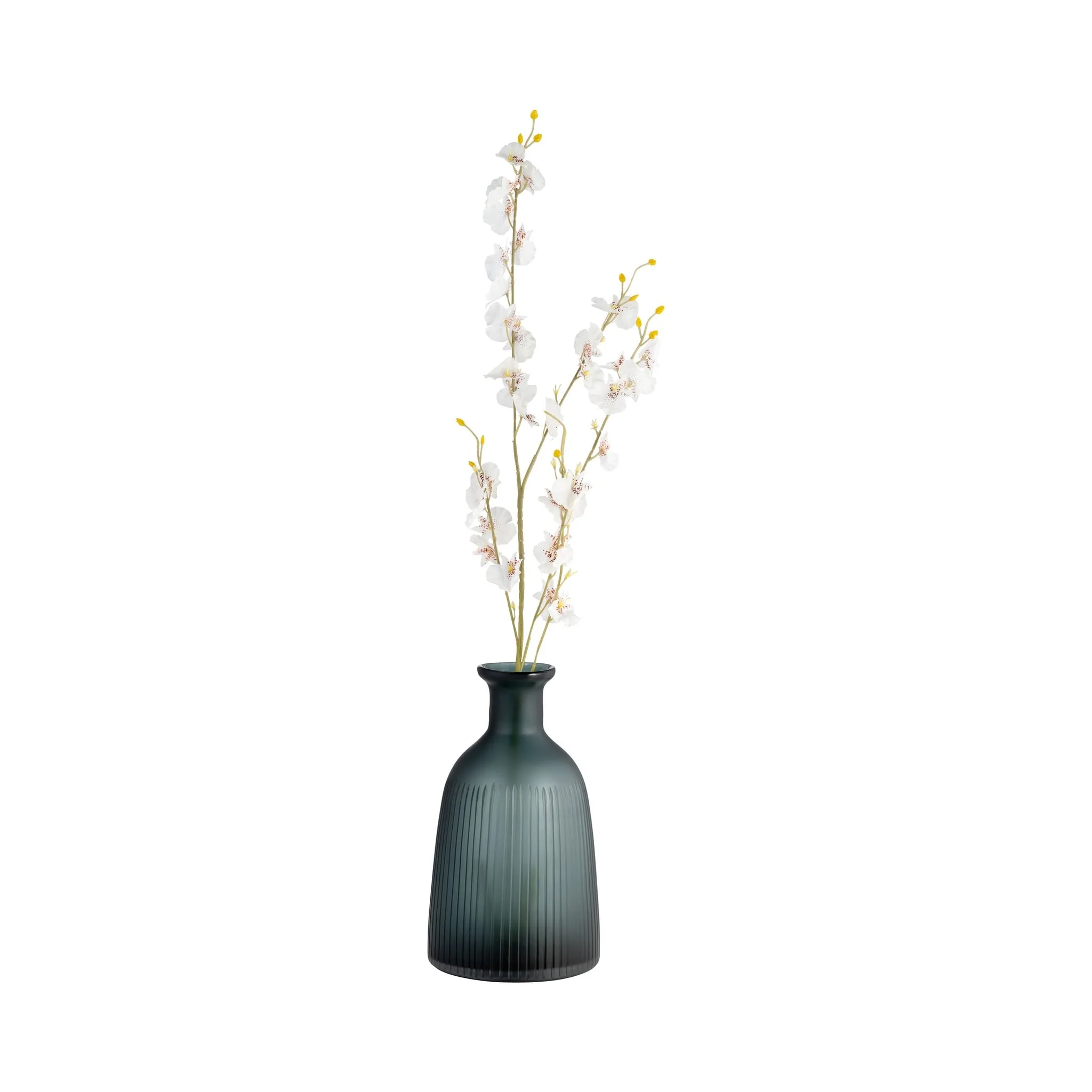 Glass, 13"h Vase W/ Lid, Blue/gray - Image 2