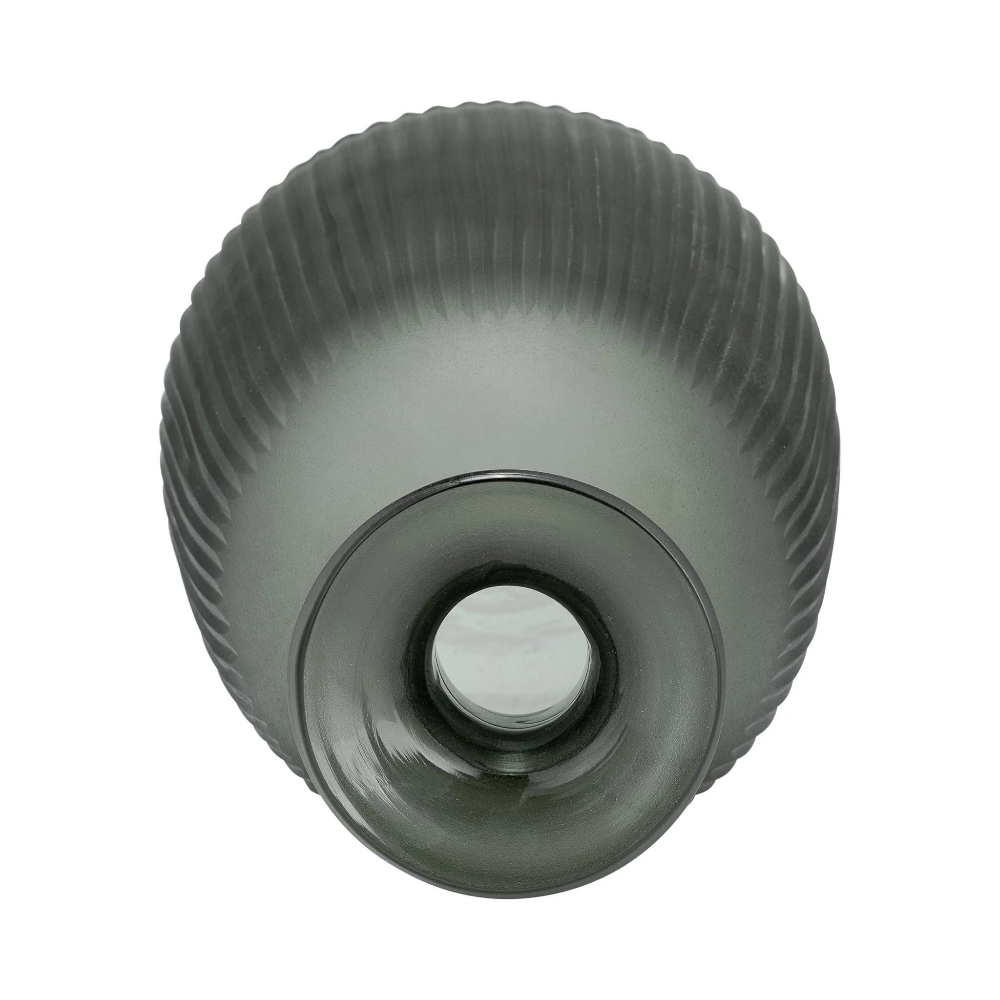 Glass, 13"h Vase W/ Lid, Green/smoke - Image 4
